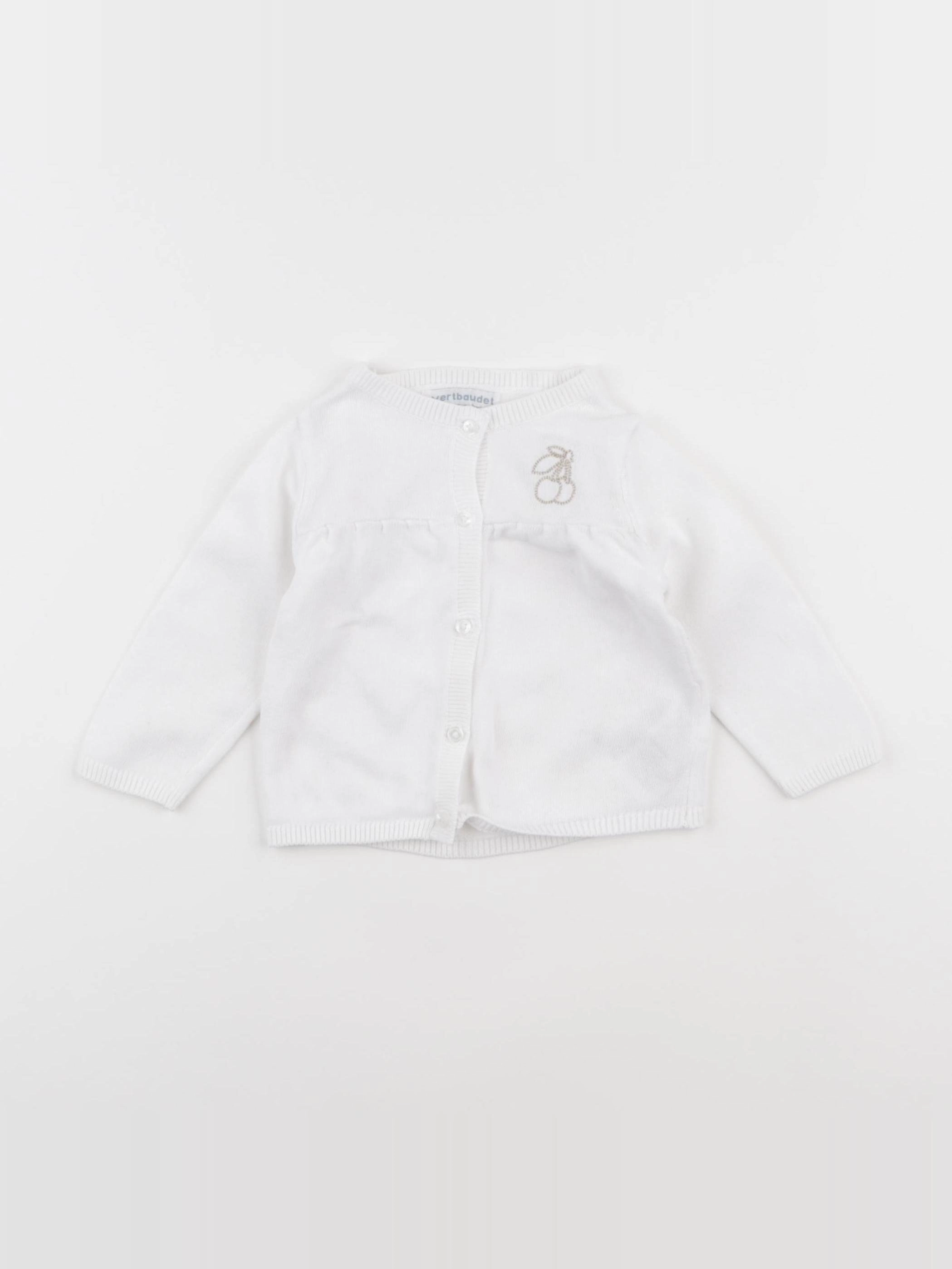 Vertbaudet - gilet blanc - 6 mois