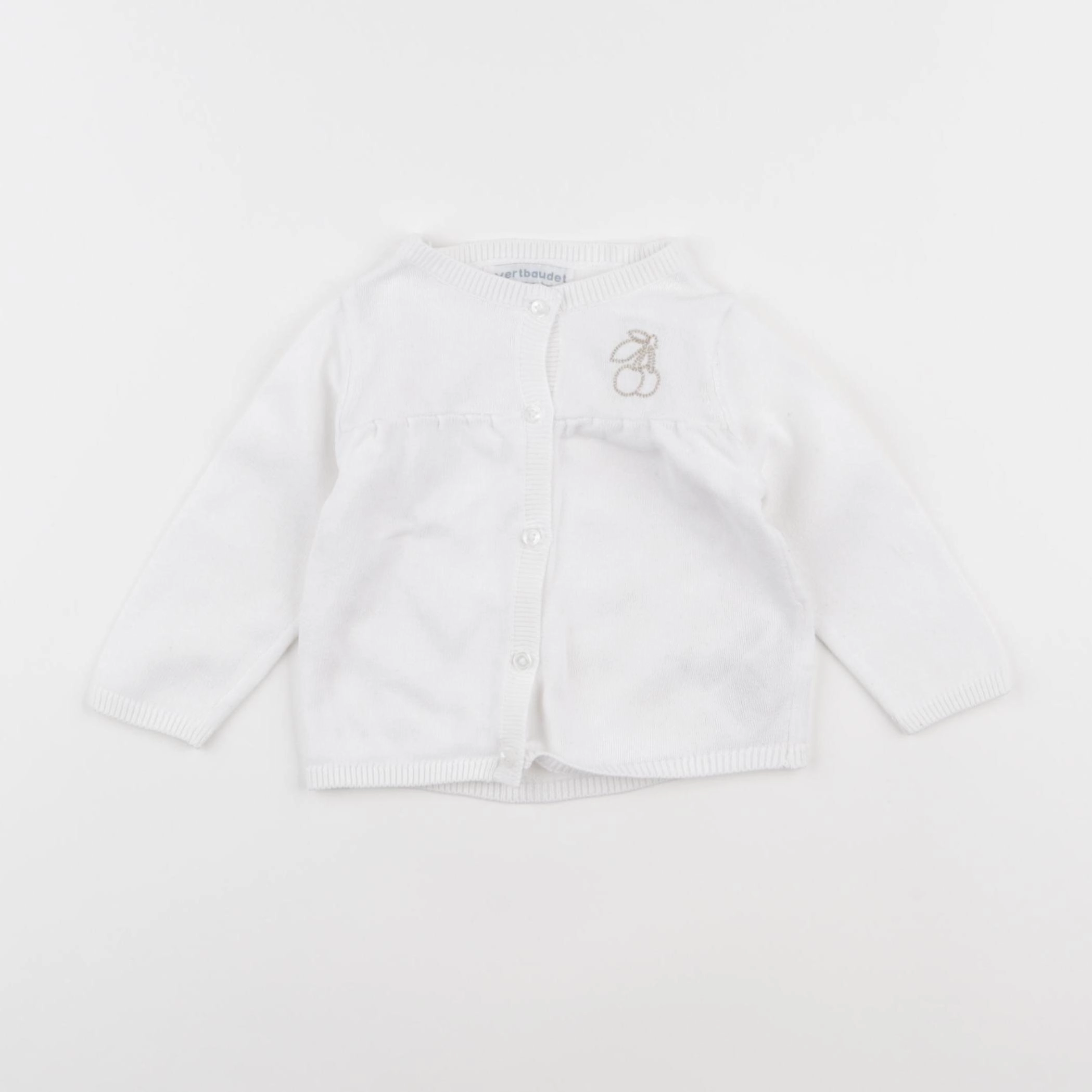 Vertbaudet - gilet blanc - 6 mois