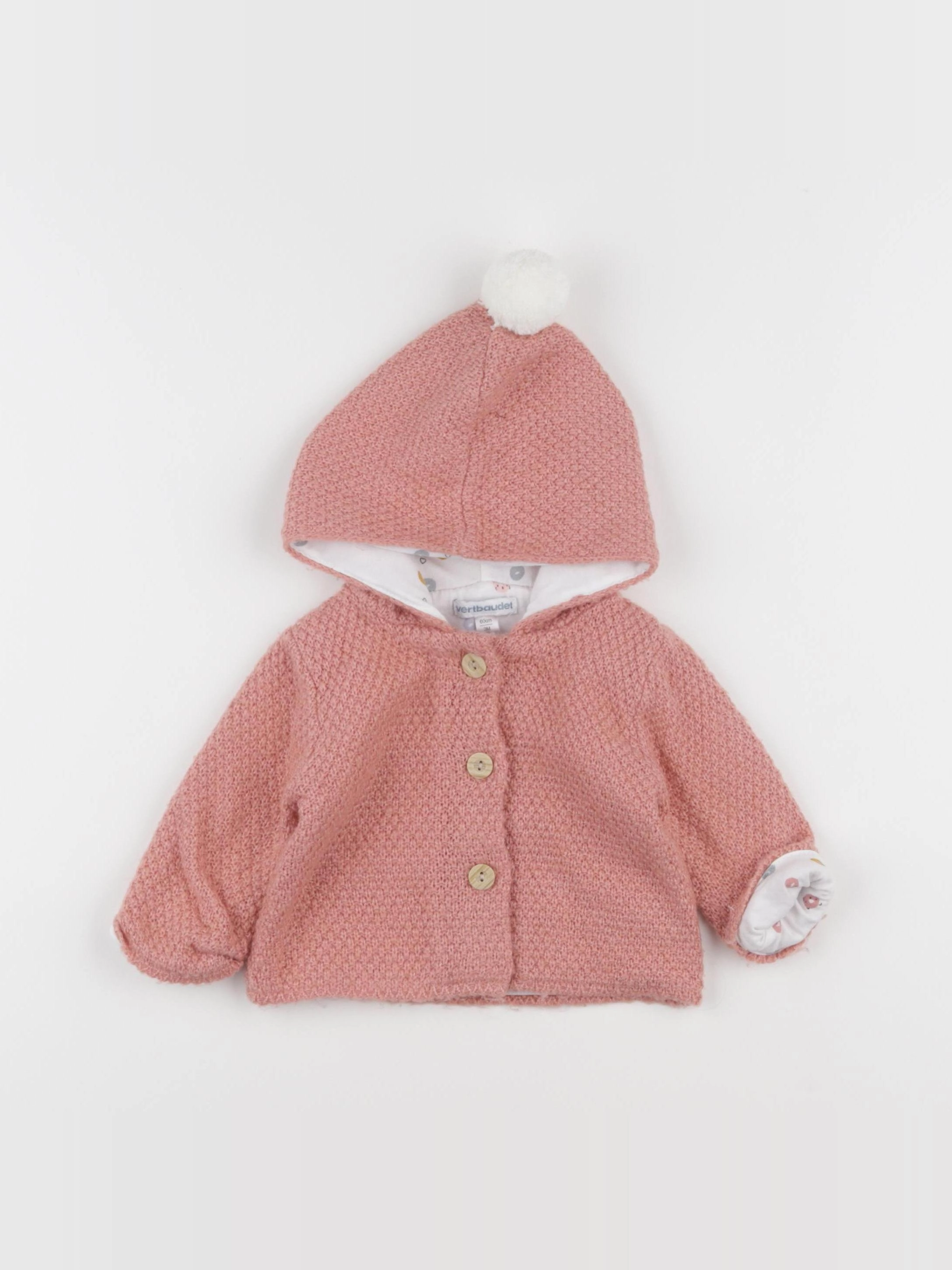 Vertbaudet - veste rose - 3 mois