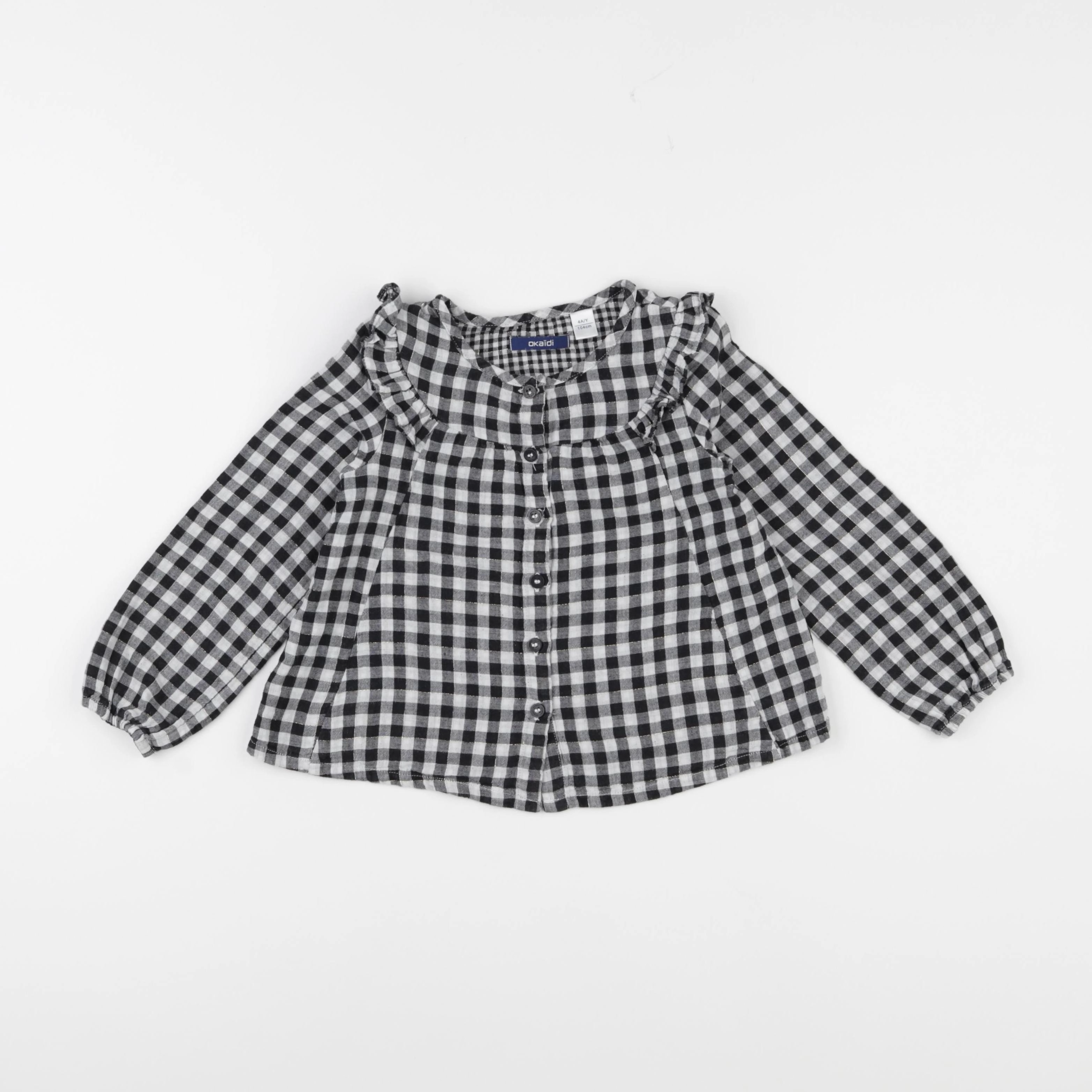 Okaidi - blouse noir, blanc - 4 ans