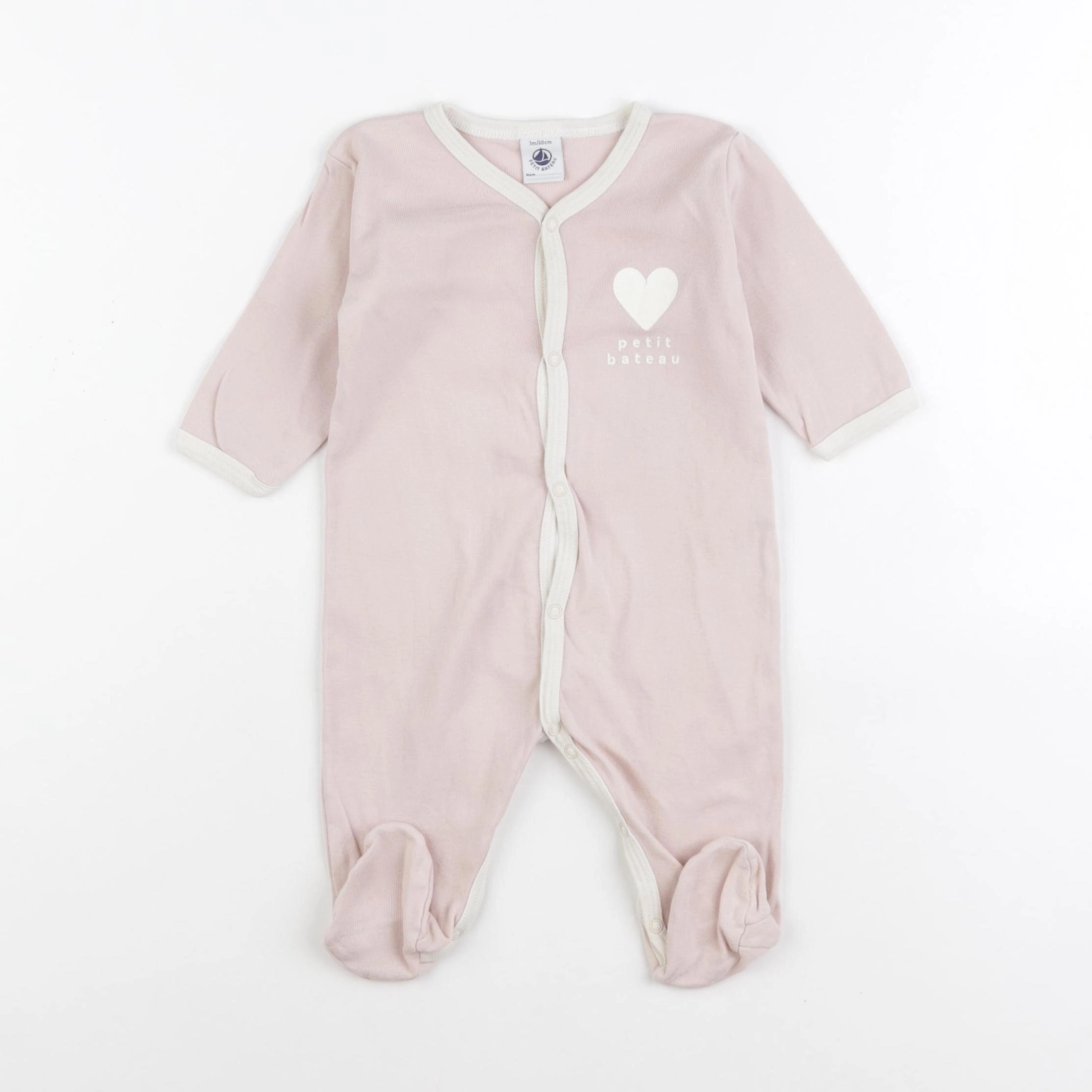 Petit Bateau - pyjama coton rose - 3 mois