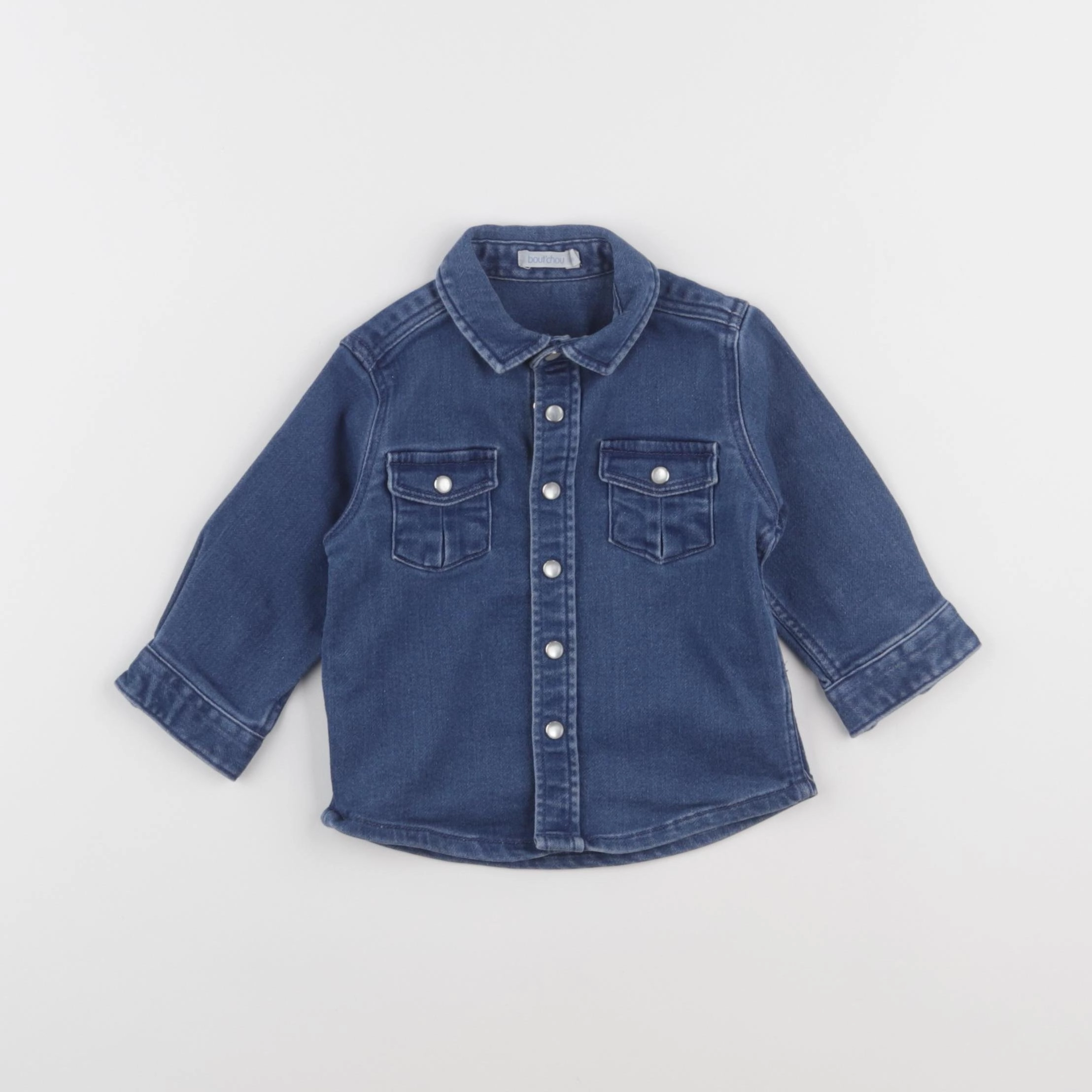 Boutchou - chemise bleu - 6 mois