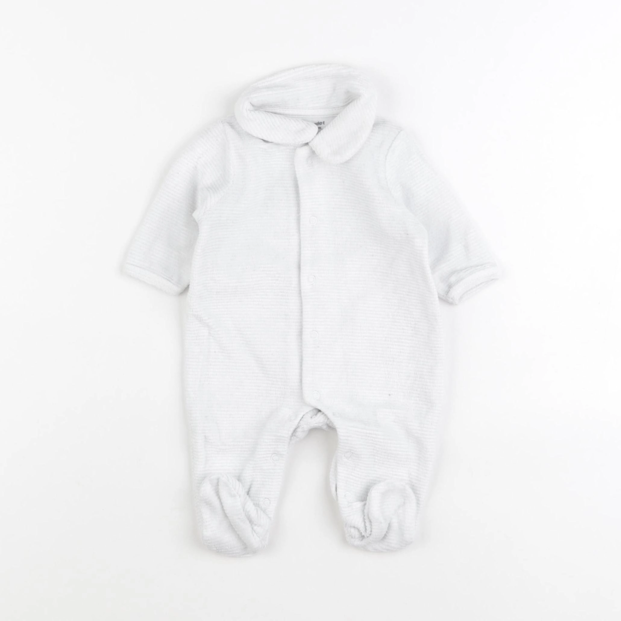 Vertbaudet - pyjama velours blanc - 1 mois