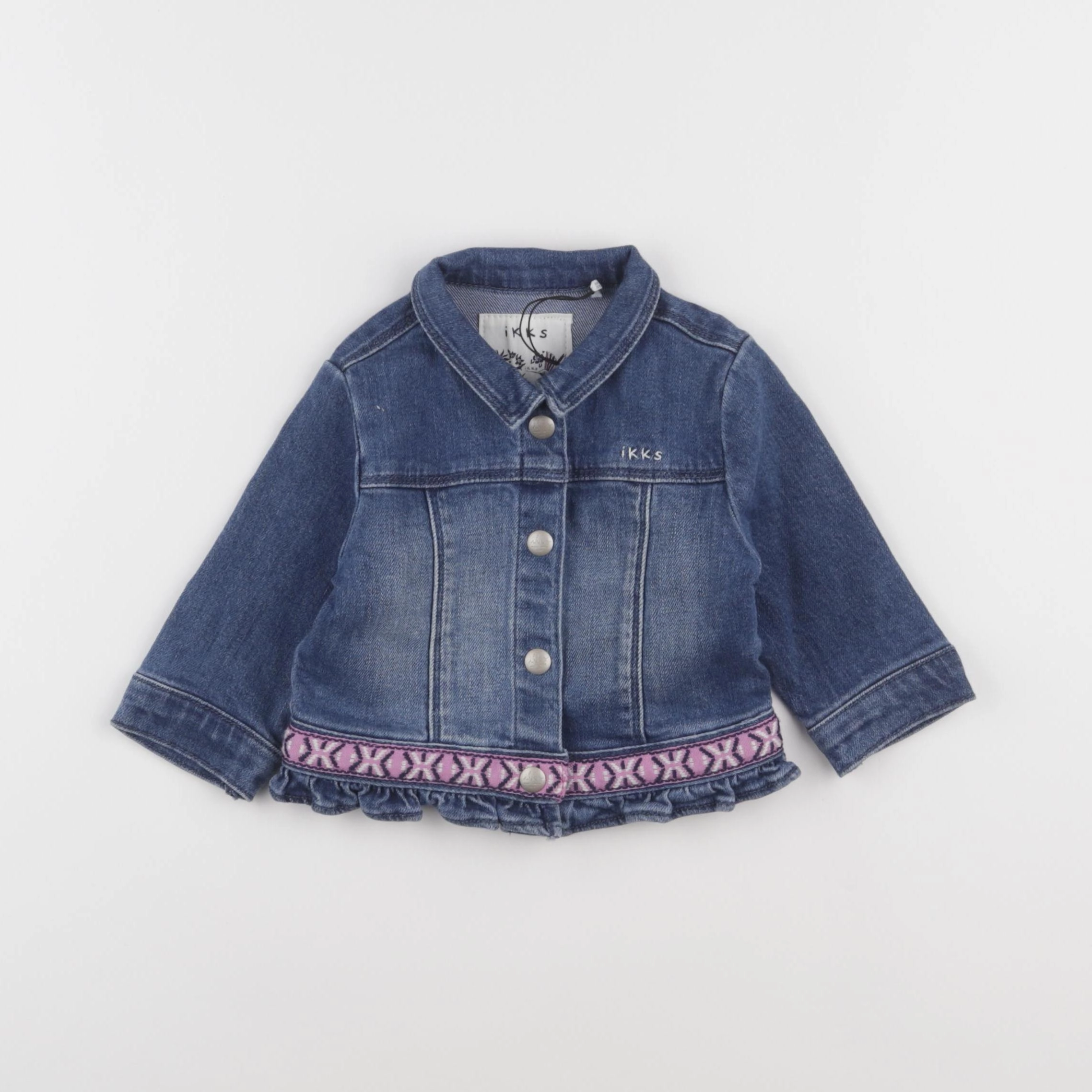 IKKS - veste imprimé au dos bleu - 6 mois