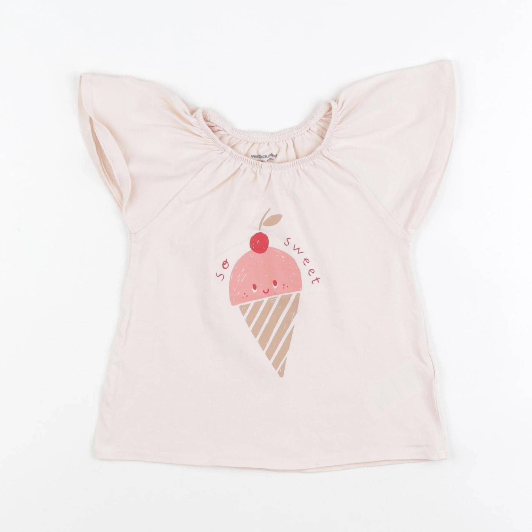 Vertbaudet - tee-shirt beige - 24 mois