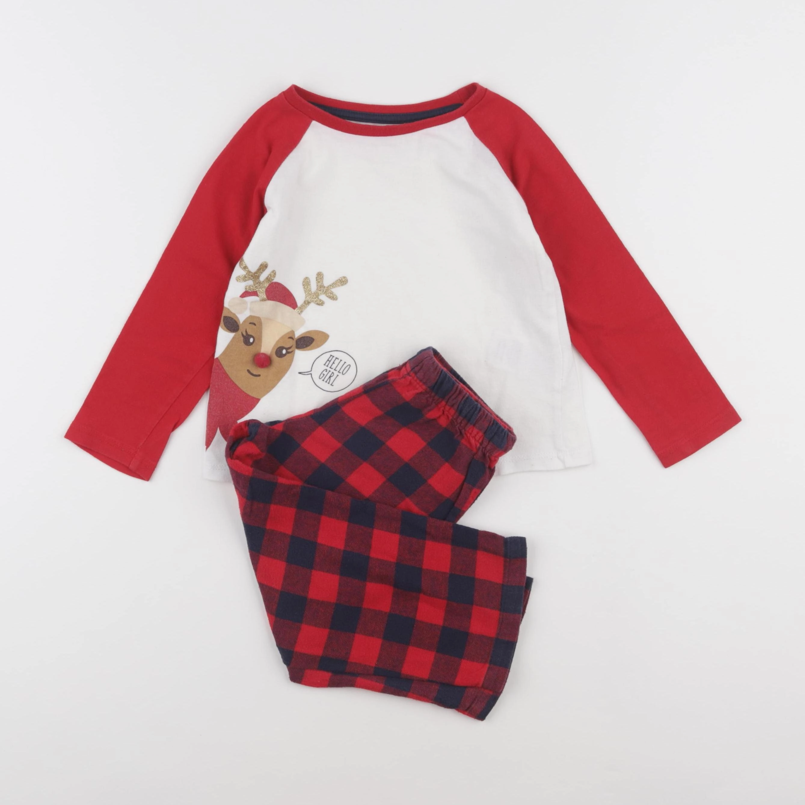 Vertbaudet - pyjama coton rouge - 3 ans
