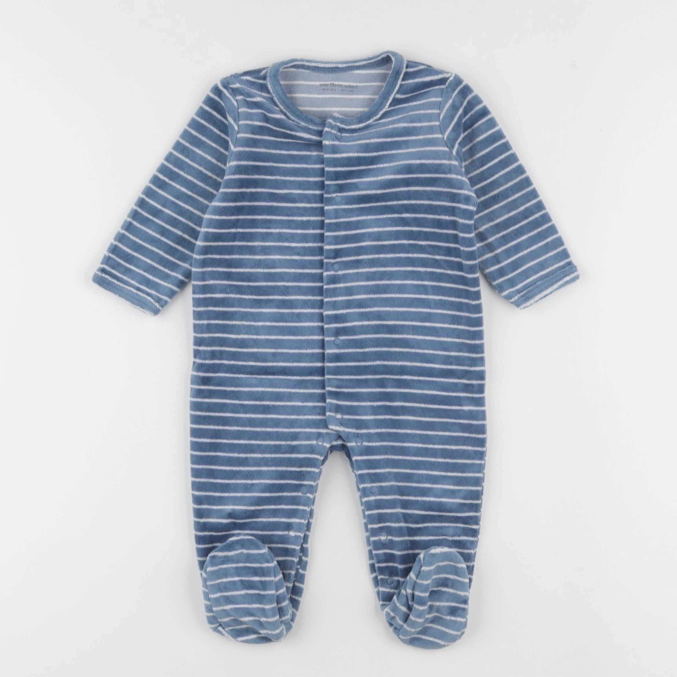 Vertbaudet - pyjama velours bleu - 6 mois