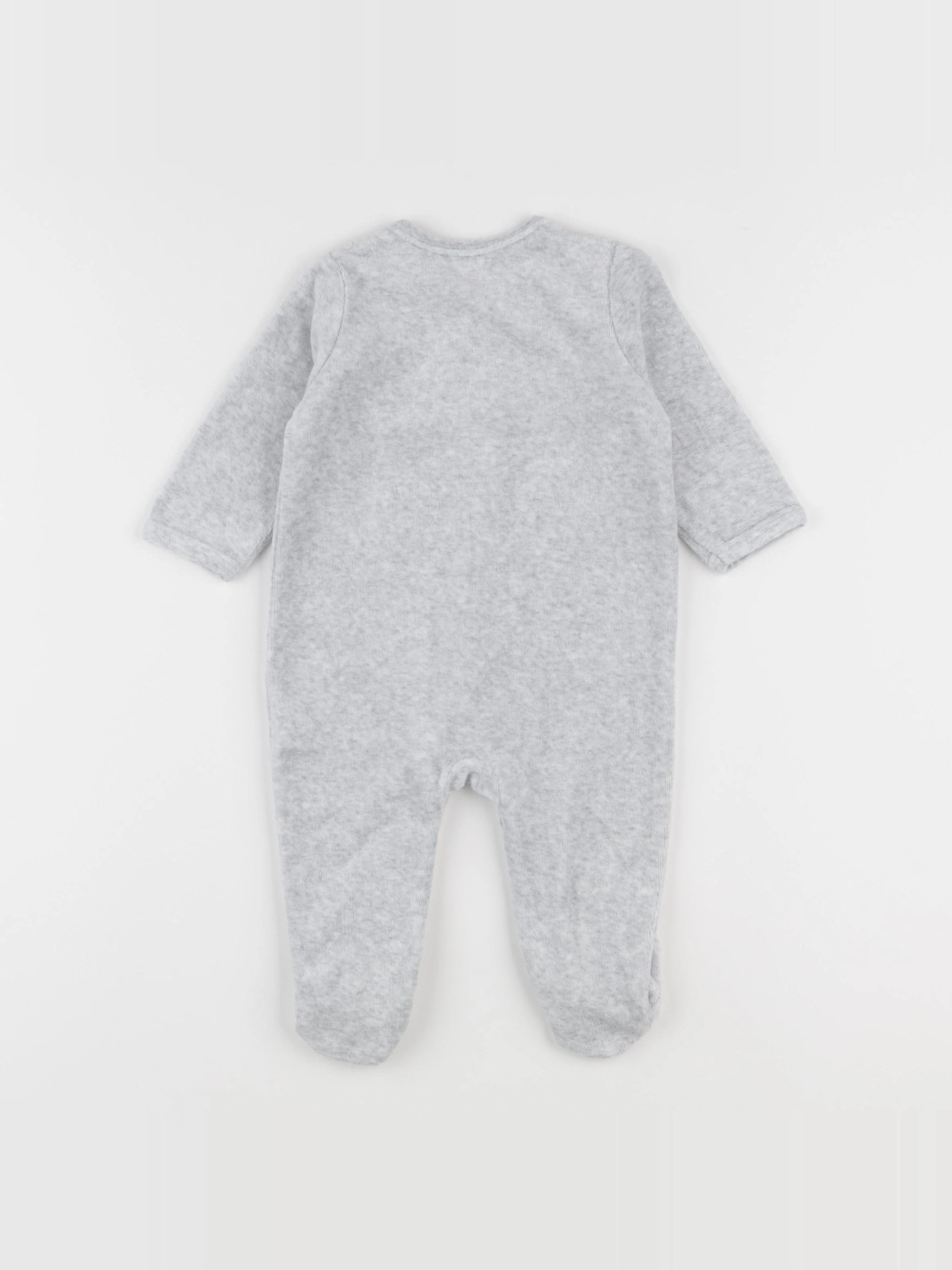 Vertbaudet - pyjama velours gris - 6 mois