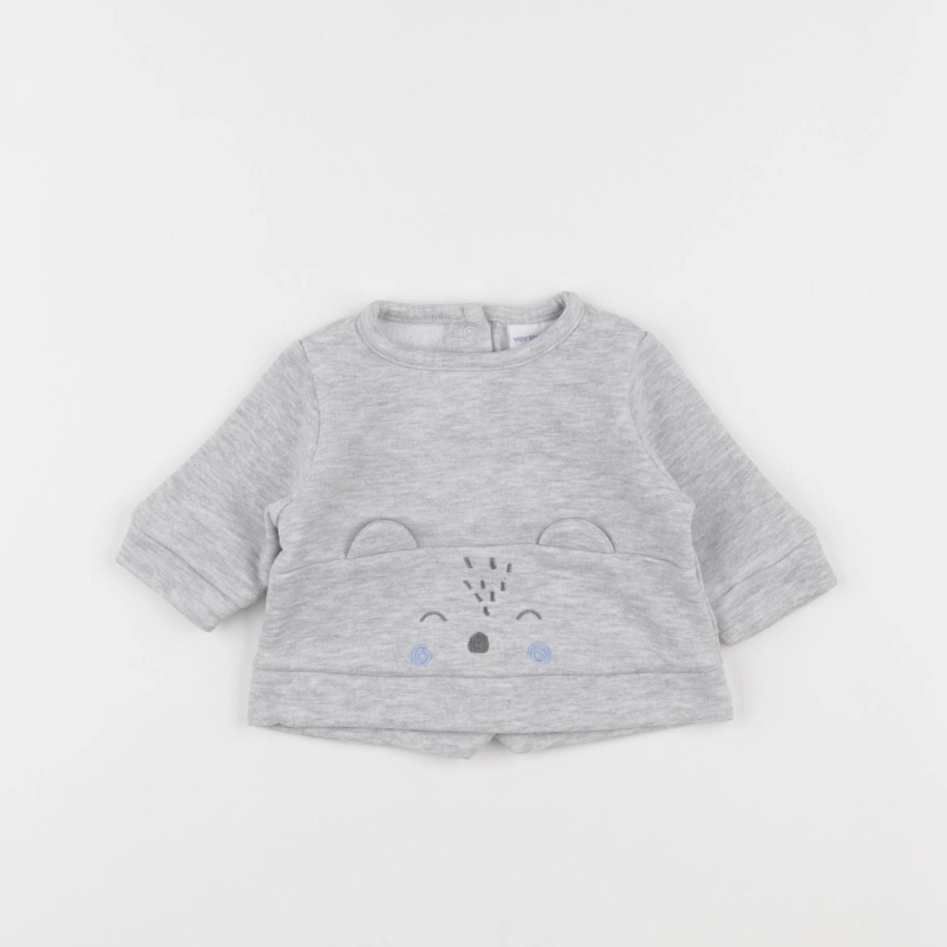 Vertbaudet - sweat gris - 1 mois