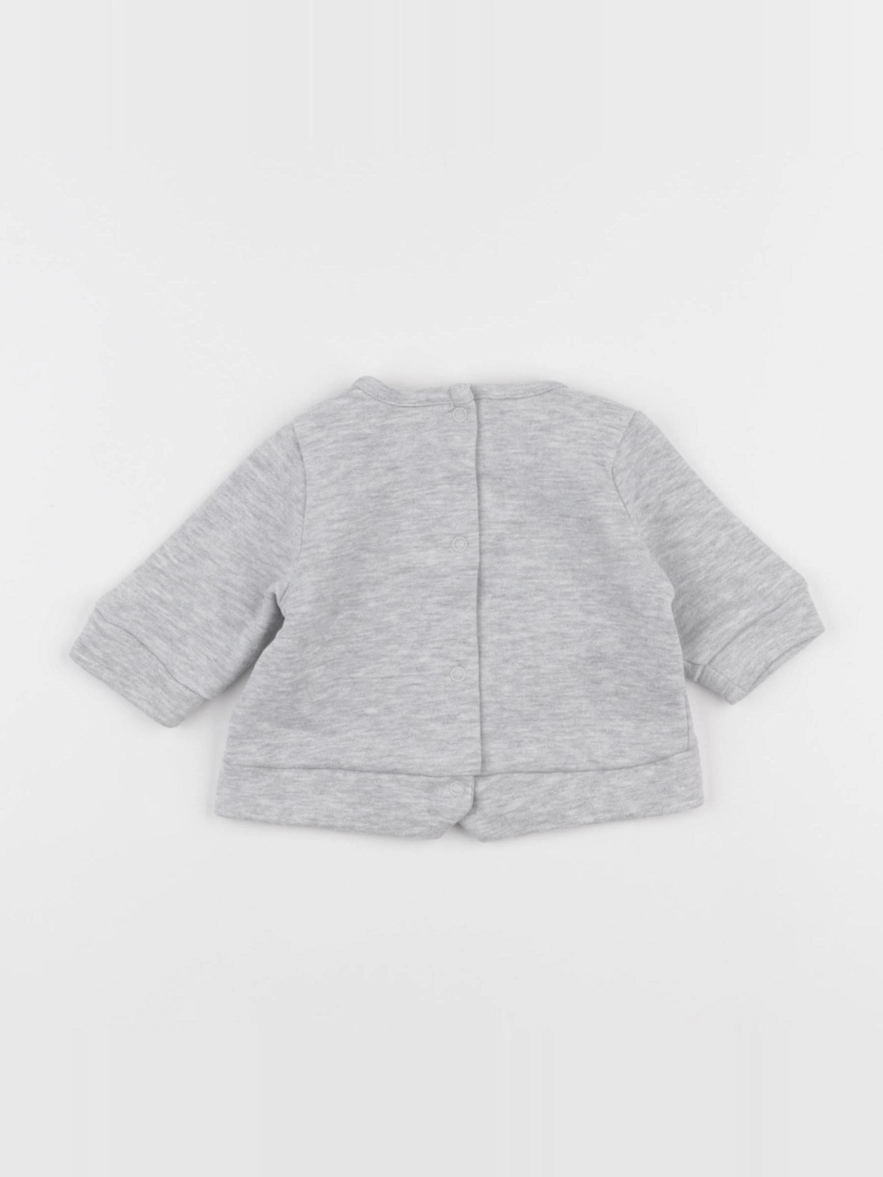 Vertbaudet - sweat gris - 1 mois