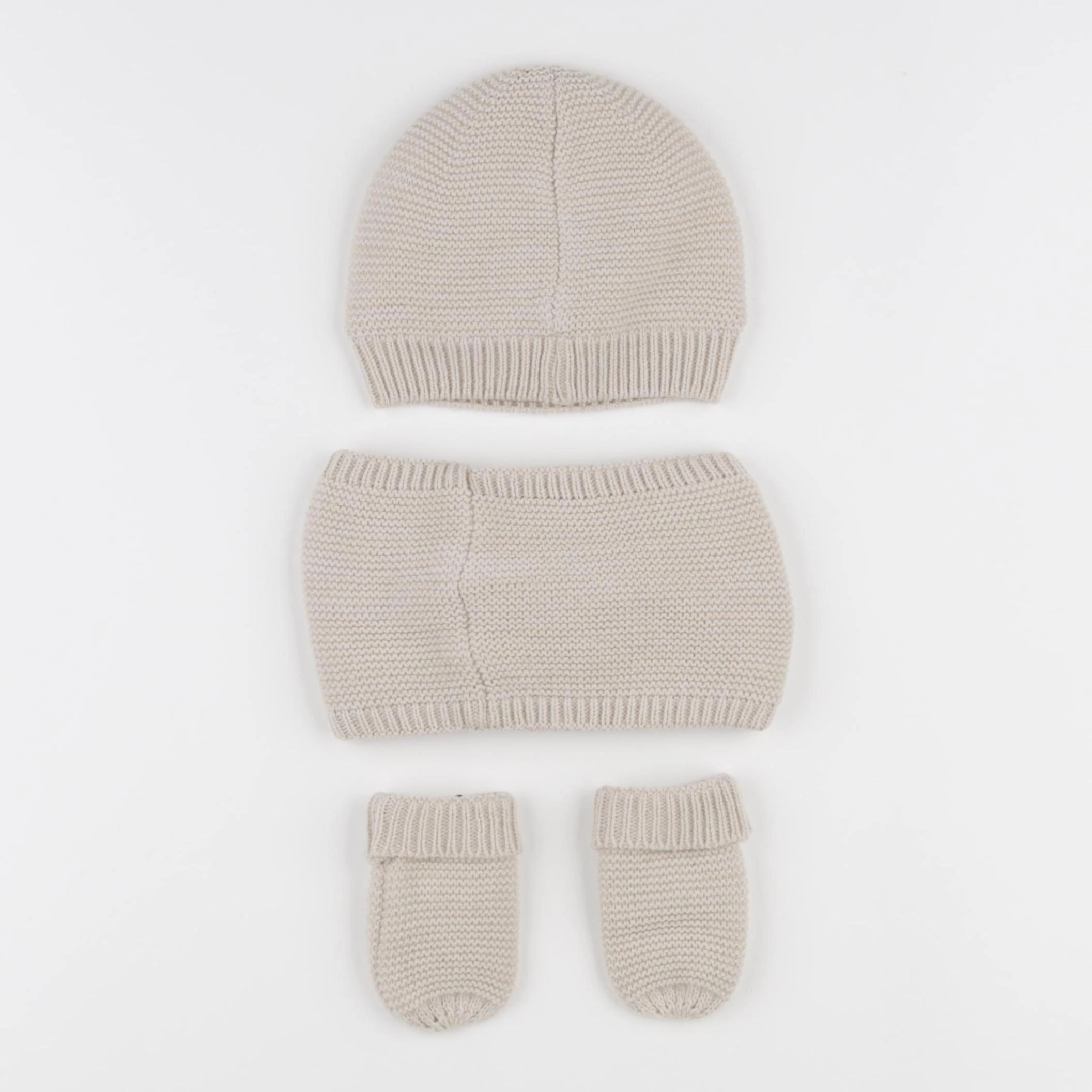 Vertbaudet - ensemble bonnet/moufles/tour de cou beige - 12/18 mois