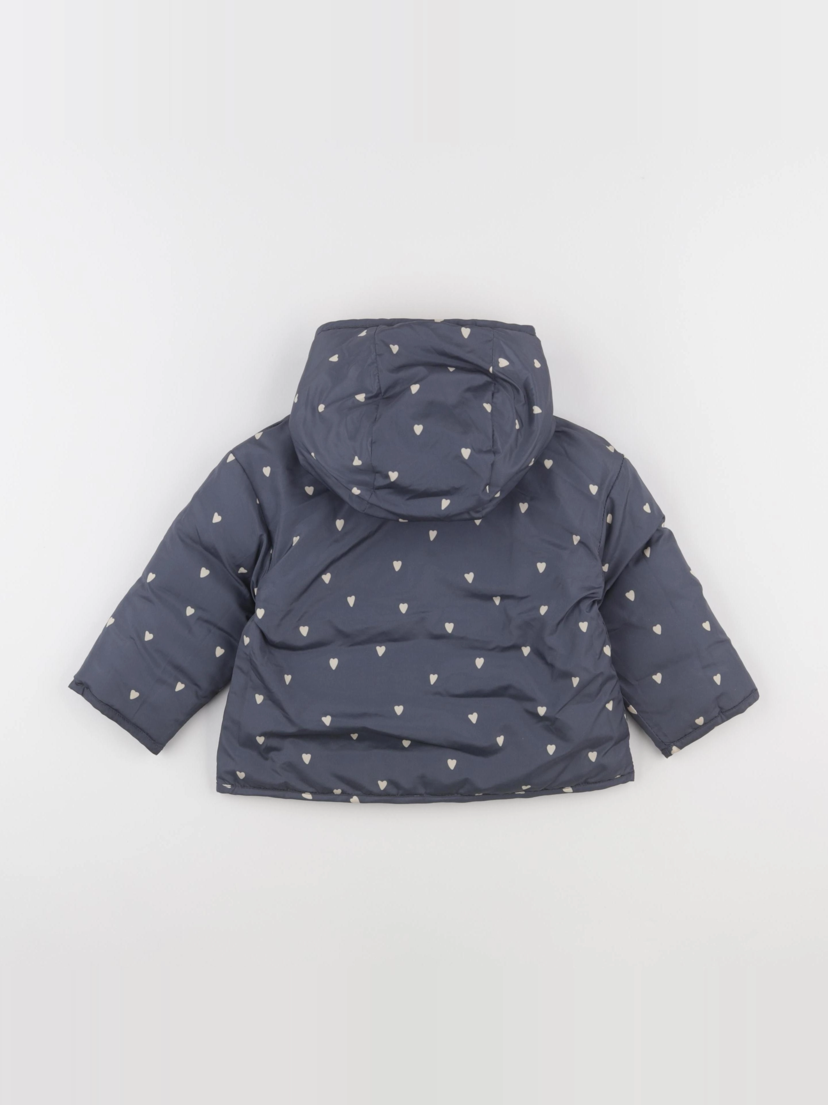 Vertbaudet - doudoune réversible gris, rose - 2 ans