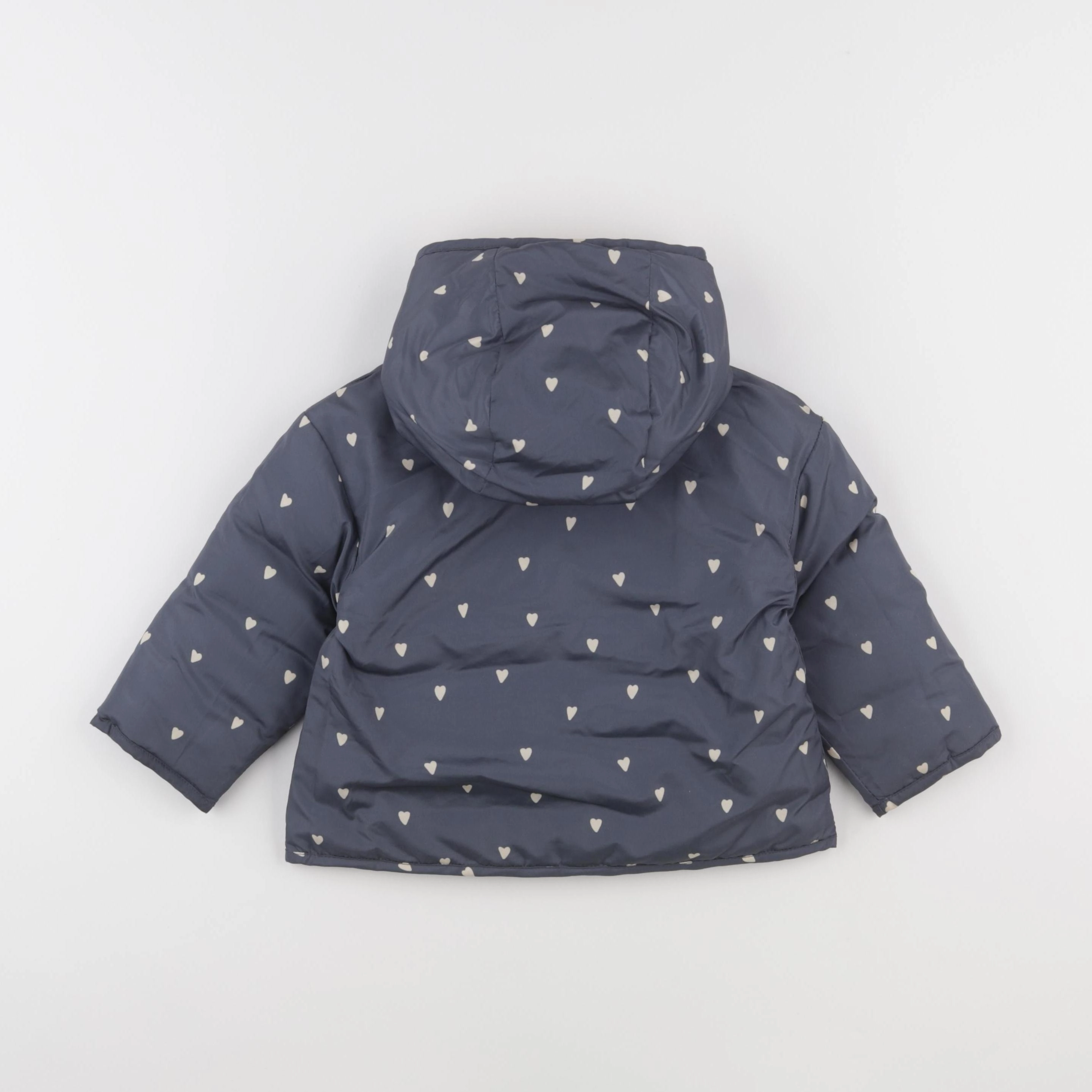 Vertbaudet - doudoune réversible gris, rose - 2 ans