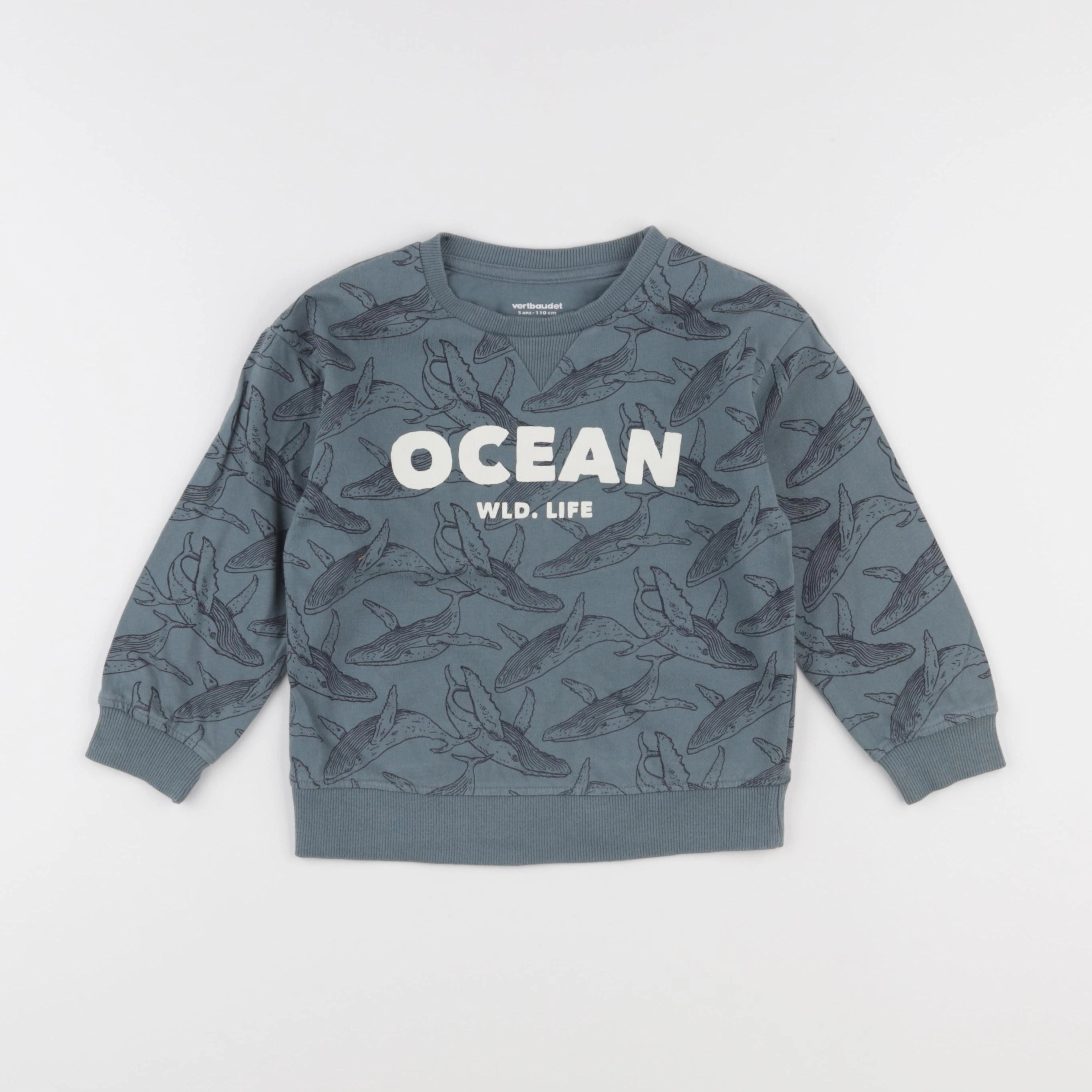 Vertbaudet - sweat bleu - 5 ans