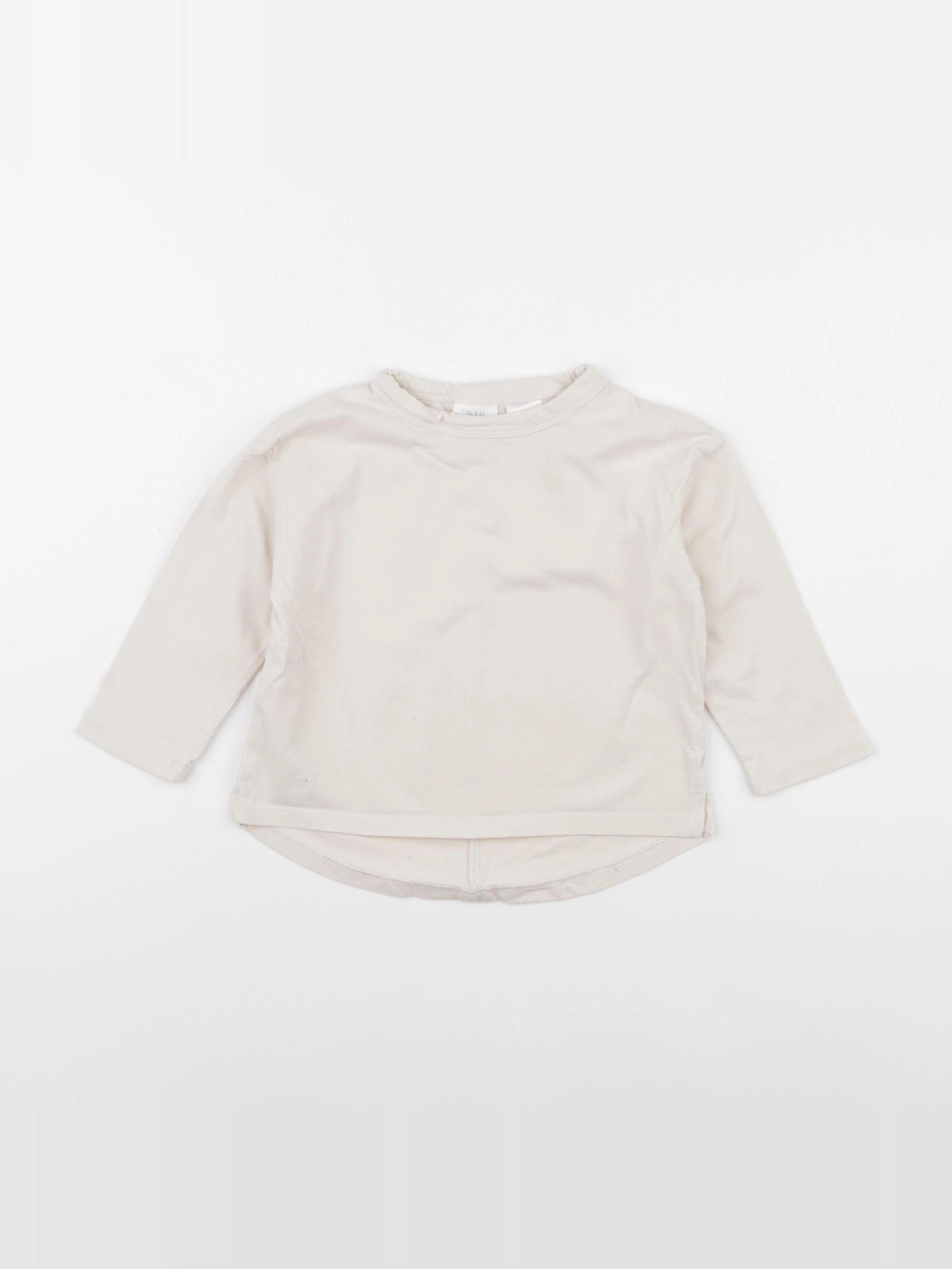 Zara - tee-shirt beige - 12/18 mois