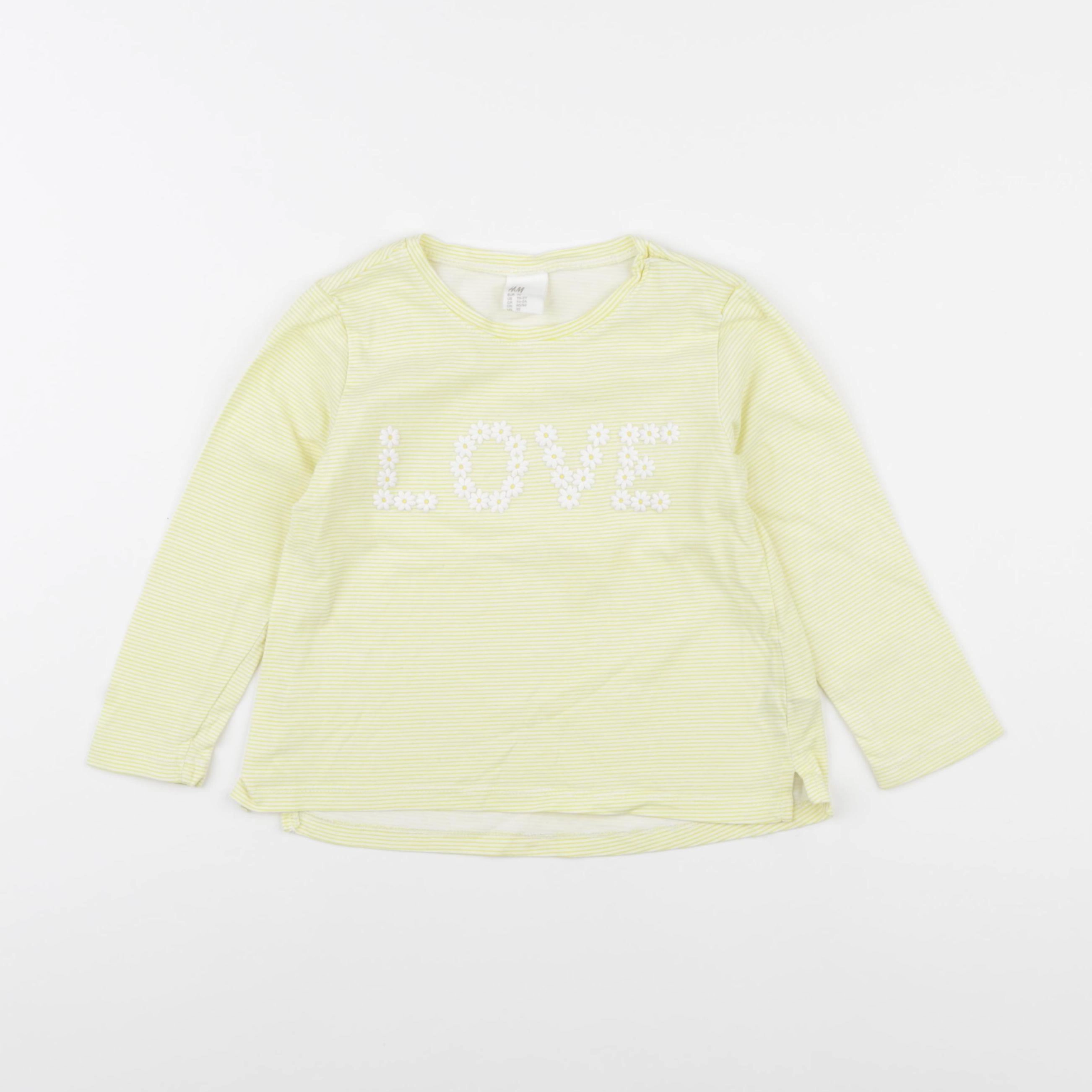 H&M - tee-shirt jaune - 2 ans