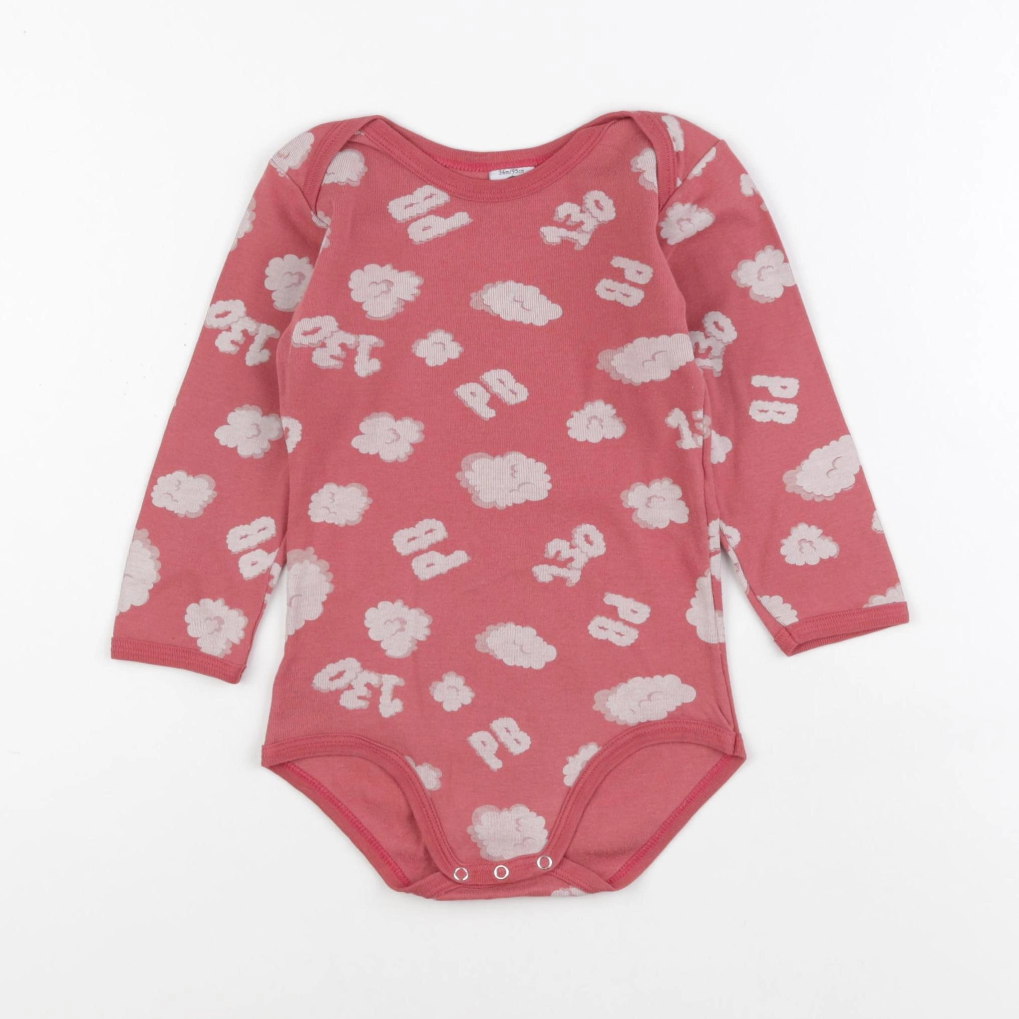 Petit Bateau - body rose - 36 mois