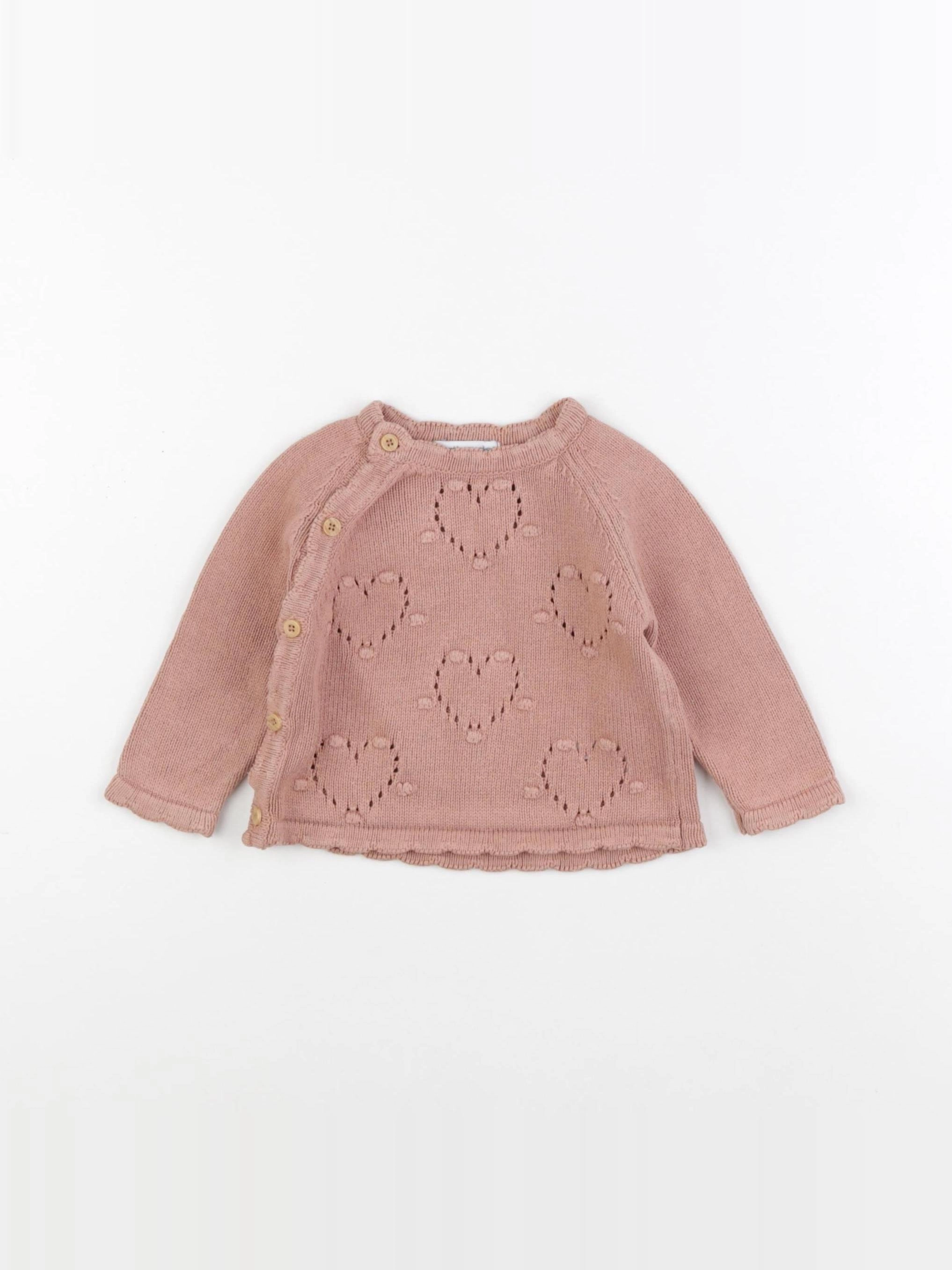 Vertbaudet - pull marron - 6 mois