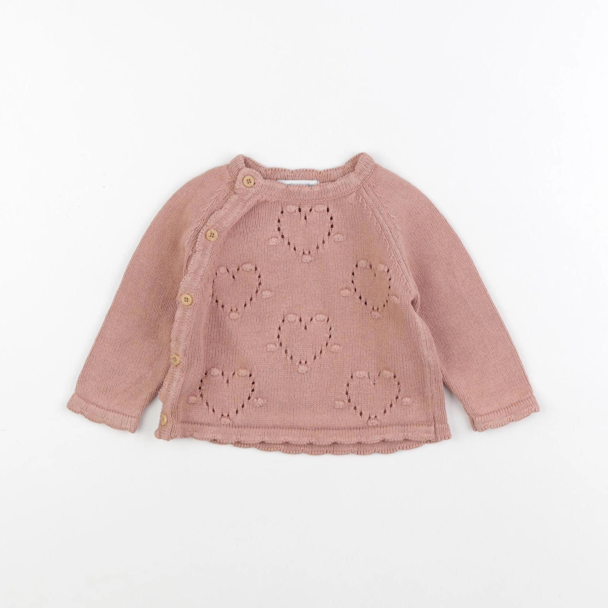 Vertbaudet - pull marron - 6 mois