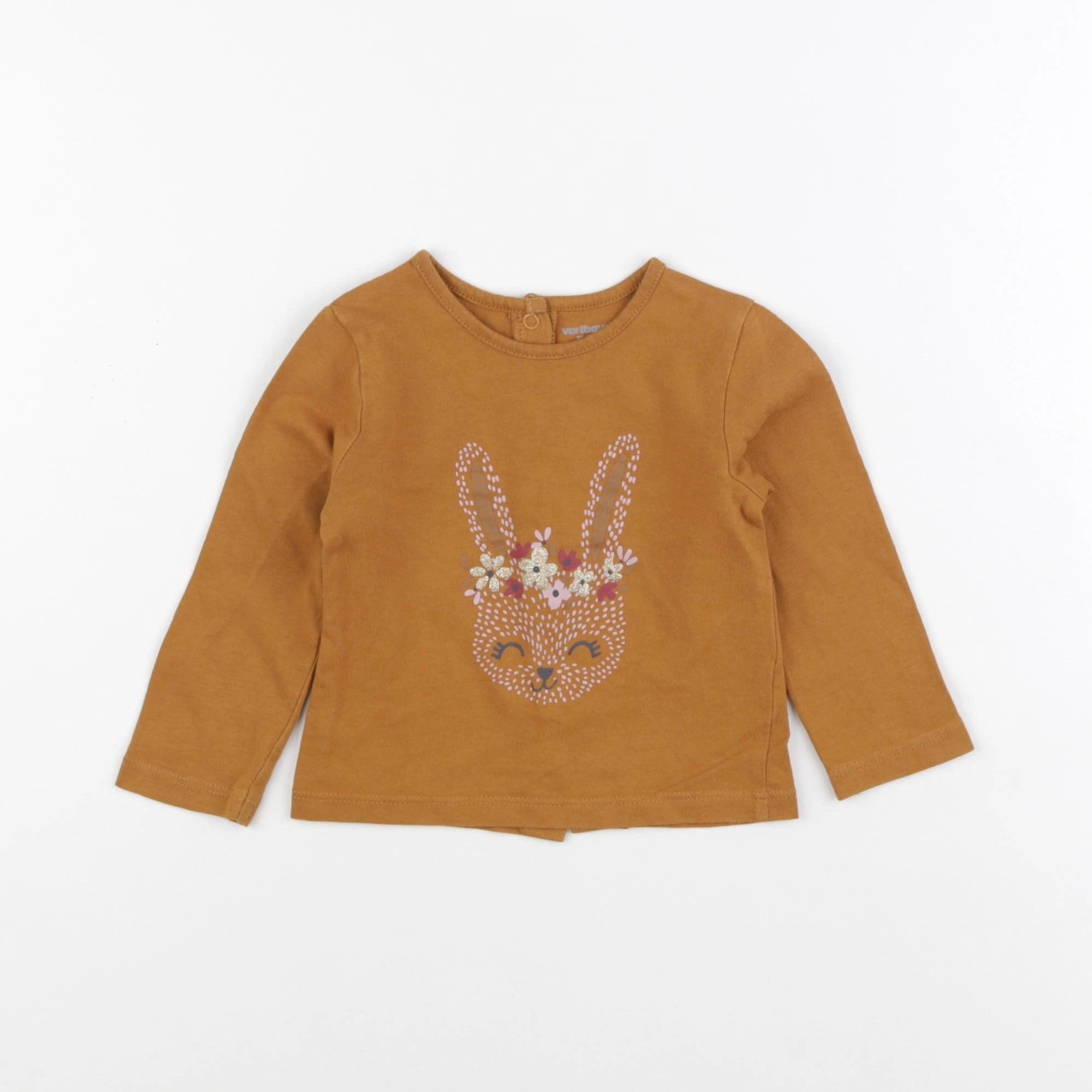 Vertbaudet - tee-shirt marron - 9 mois