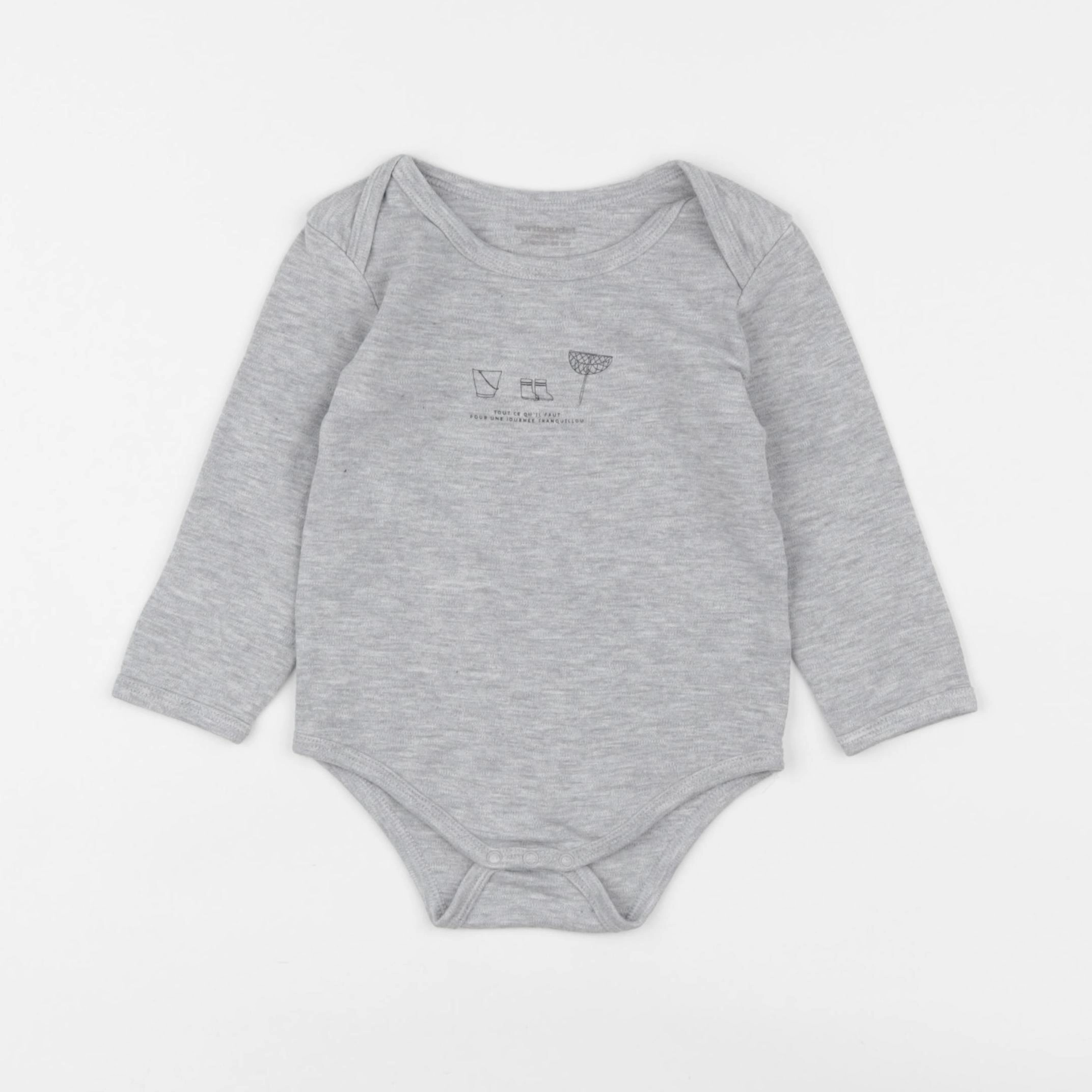 Vertbaudet - body gris - 2 ans