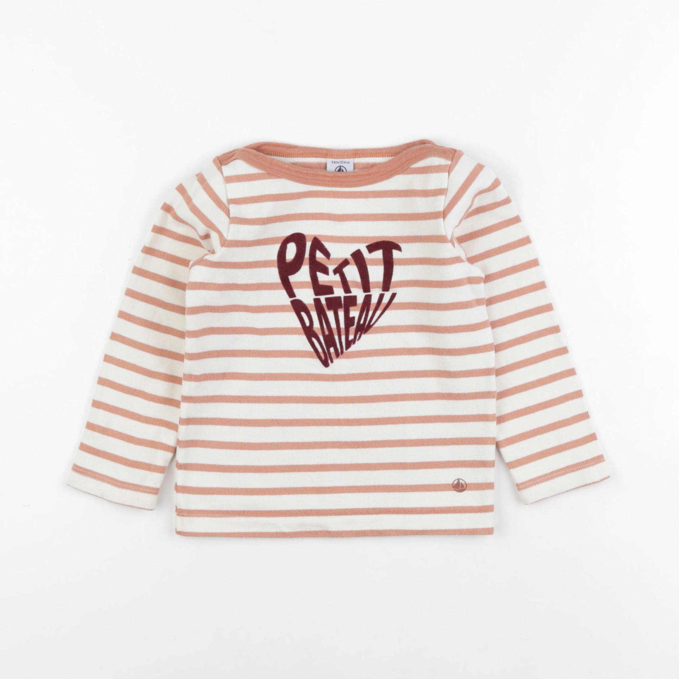 Petit Bateau - tee-shirt beige, rose - 4 ans