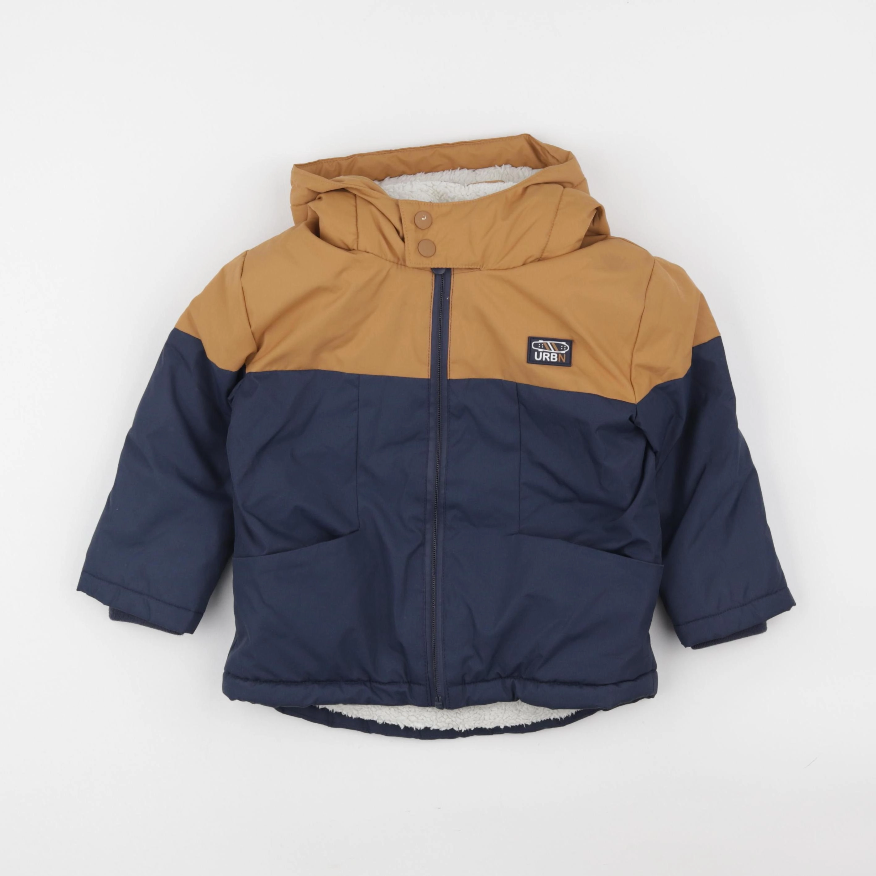 Vertbaudet - doudoune marron, bleu - 3 ans