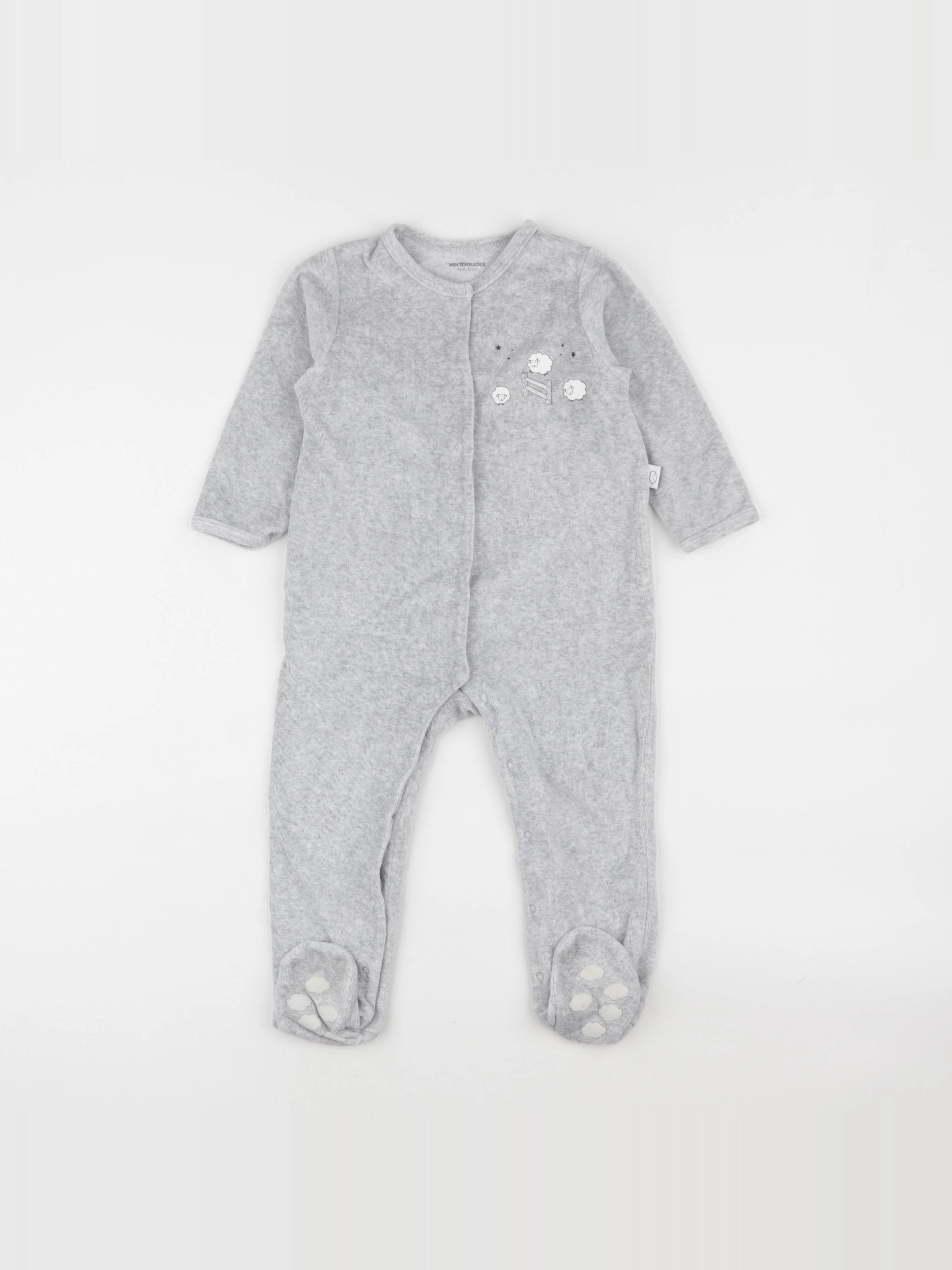 Vertbaudet - pyjama velours gris - 2 ans