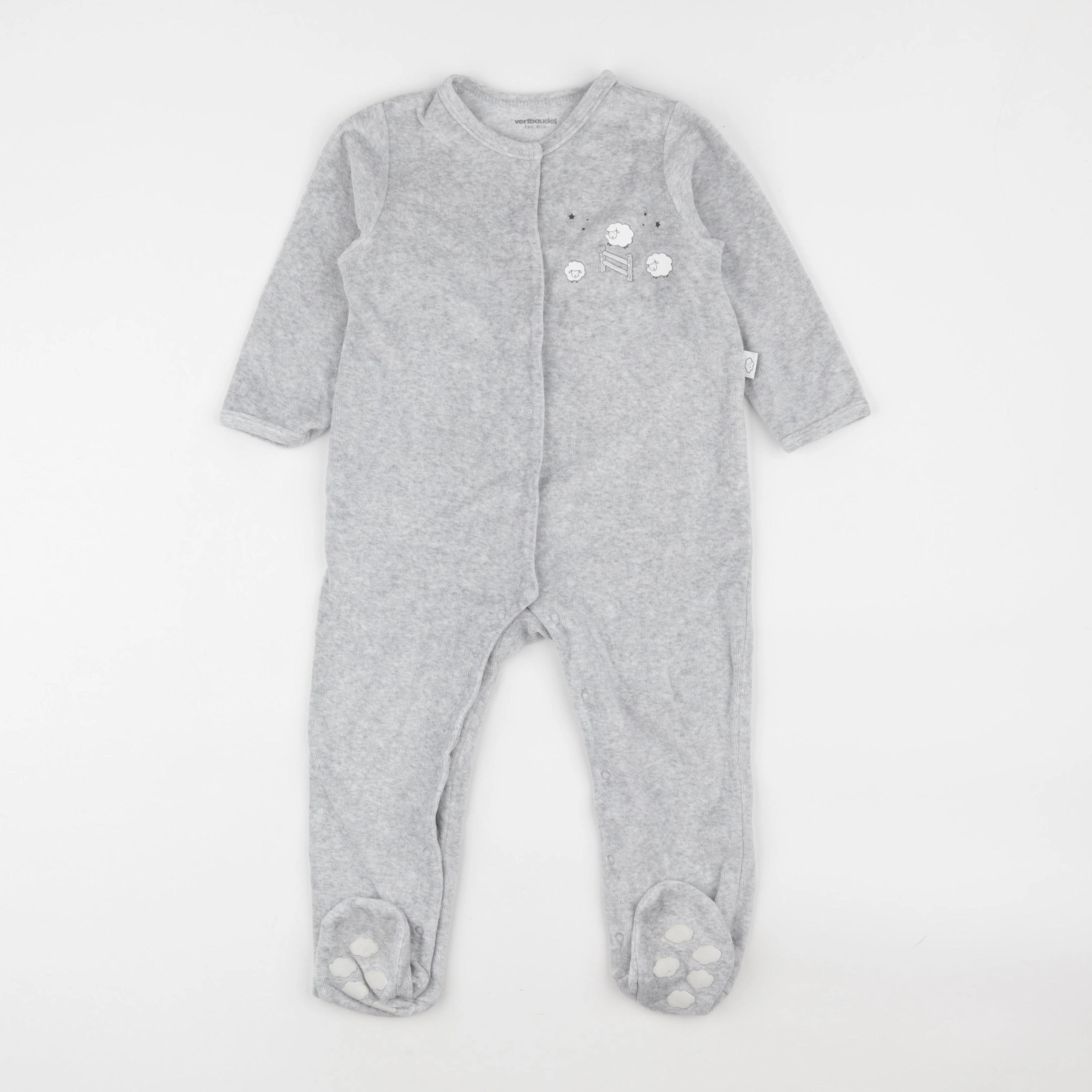 Vertbaudet - pyjama velours gris - 2 ans