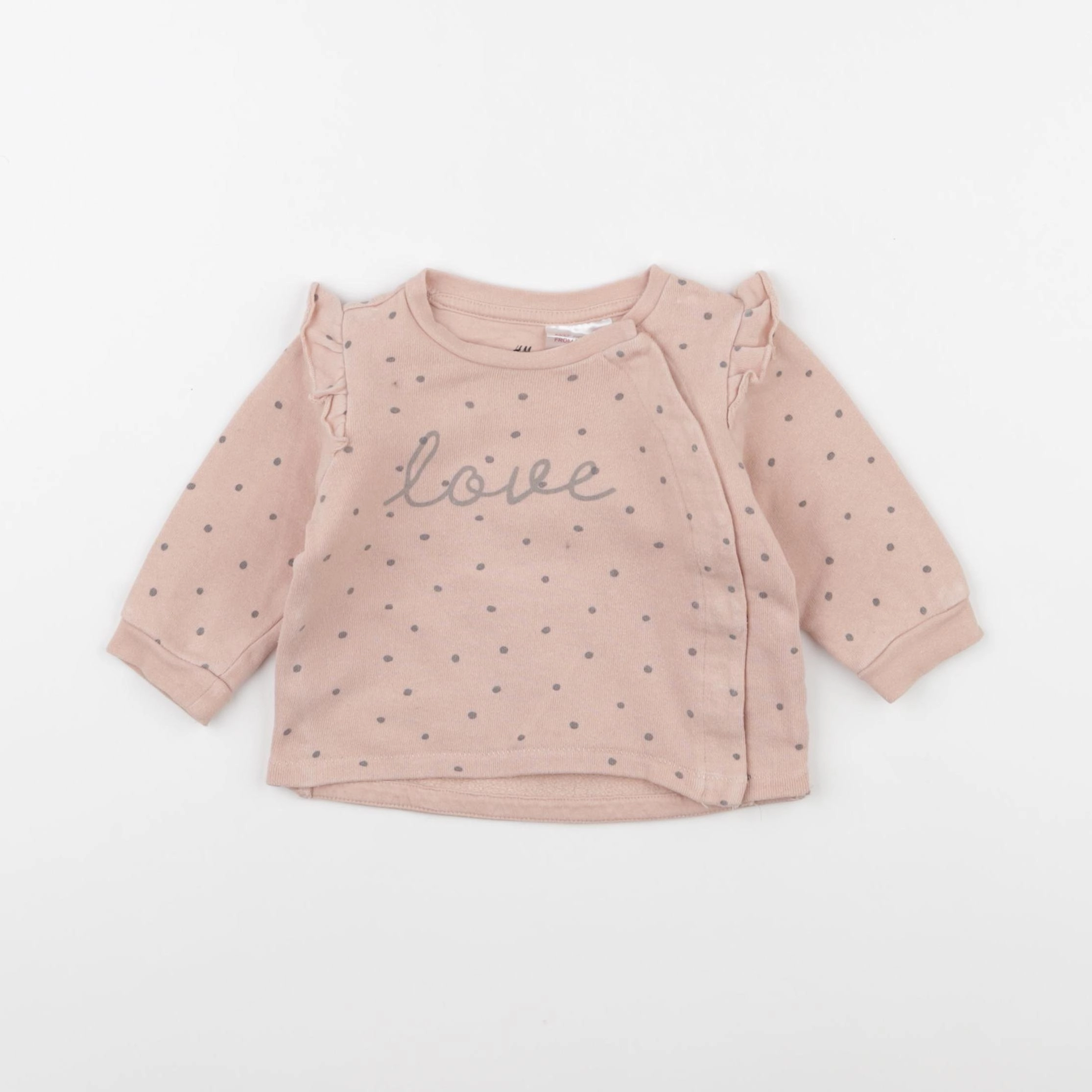 H&M - sweat rose - 2/4 mois