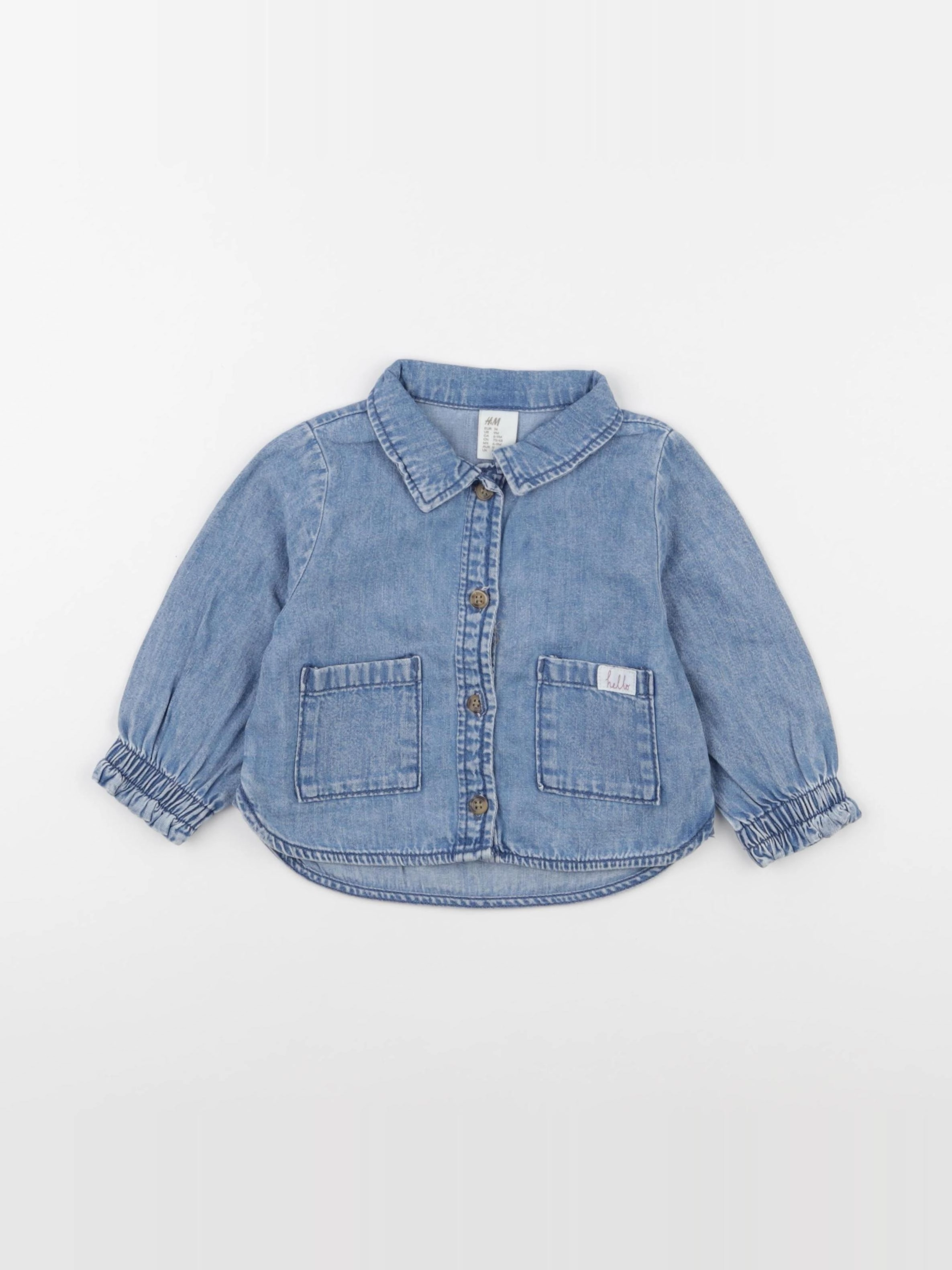 H&M - veste bleu - 6/9 mois