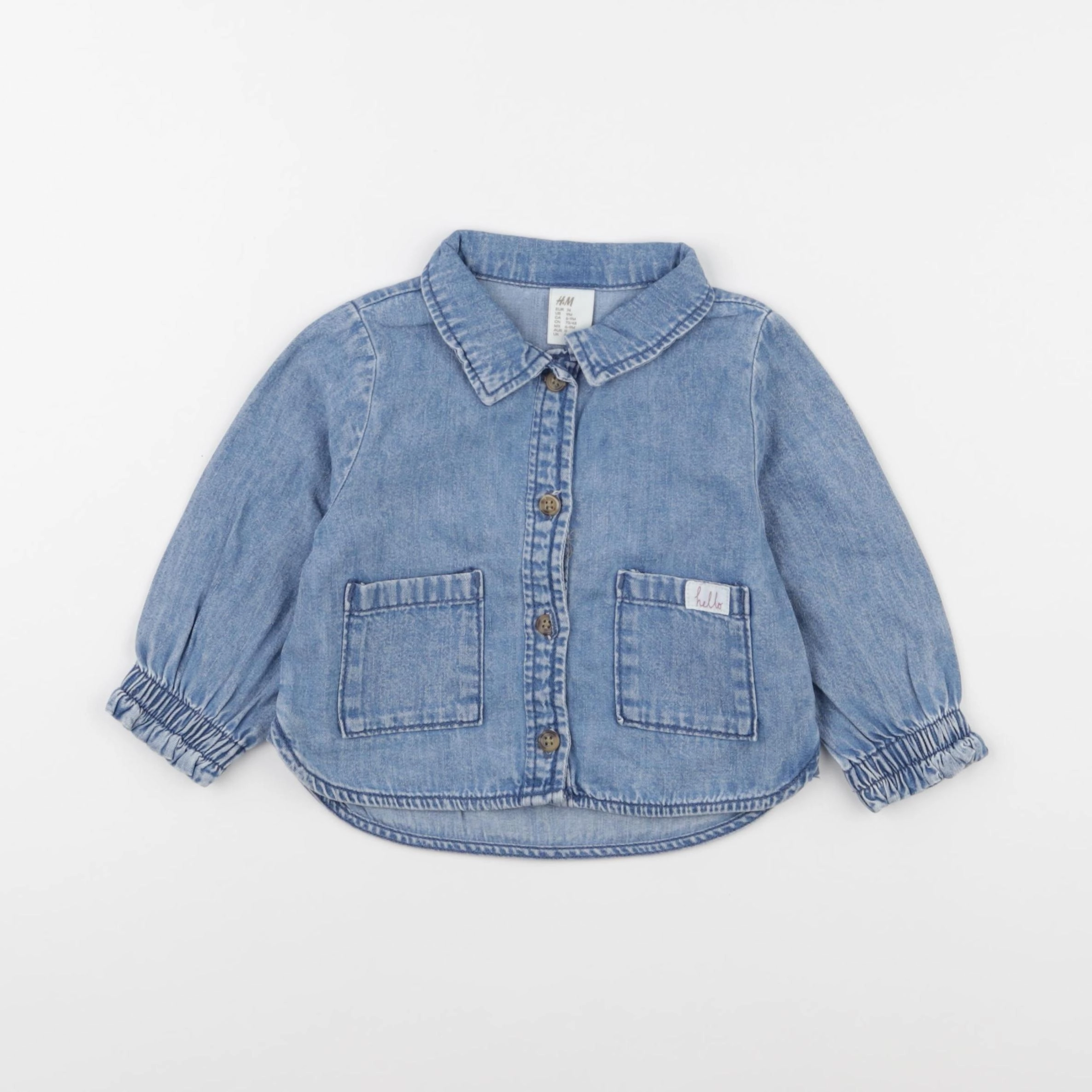 H&M - veste bleu - 6/9 mois