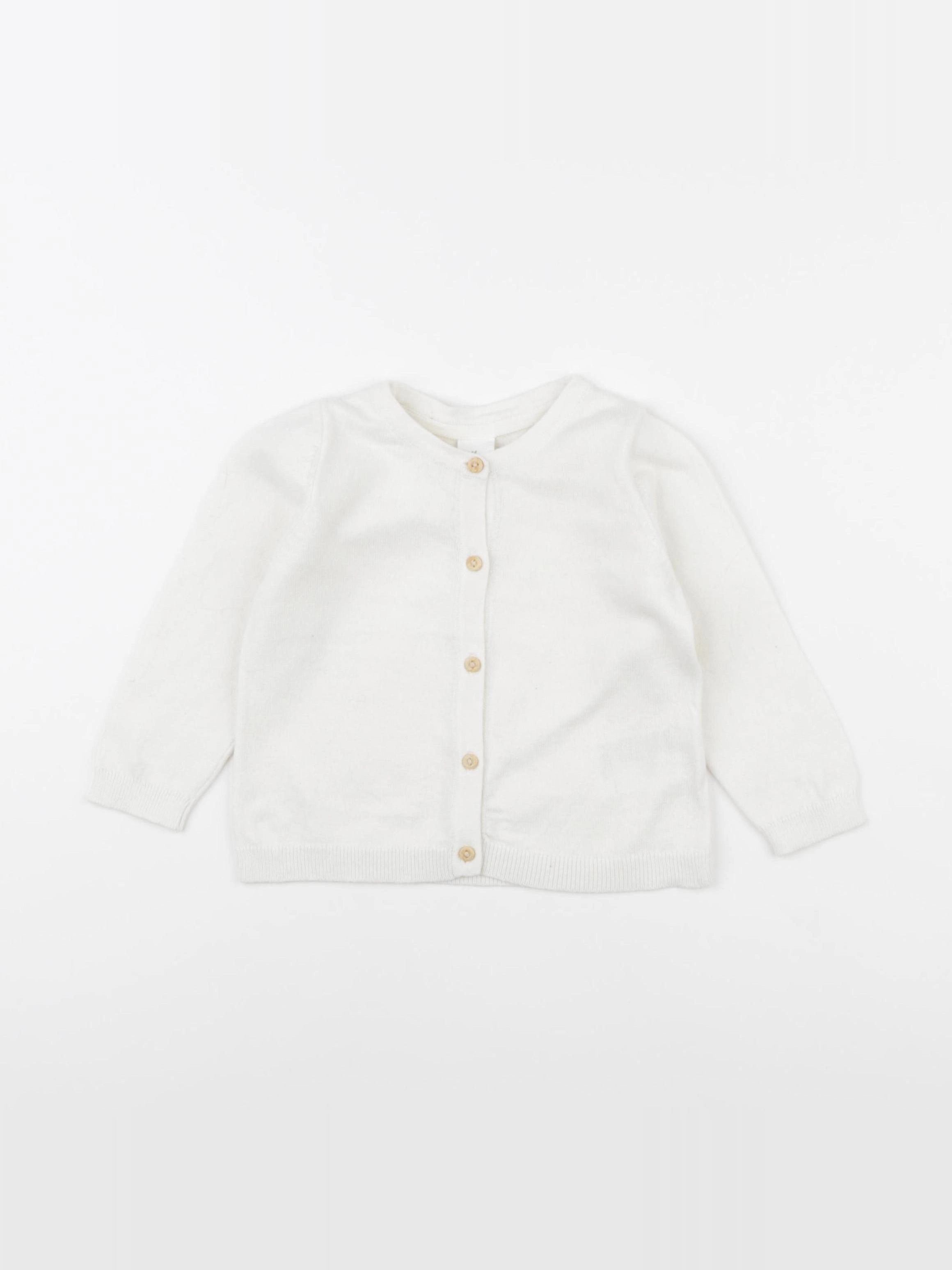 H&M - gilet blanc - 6/9 mois
