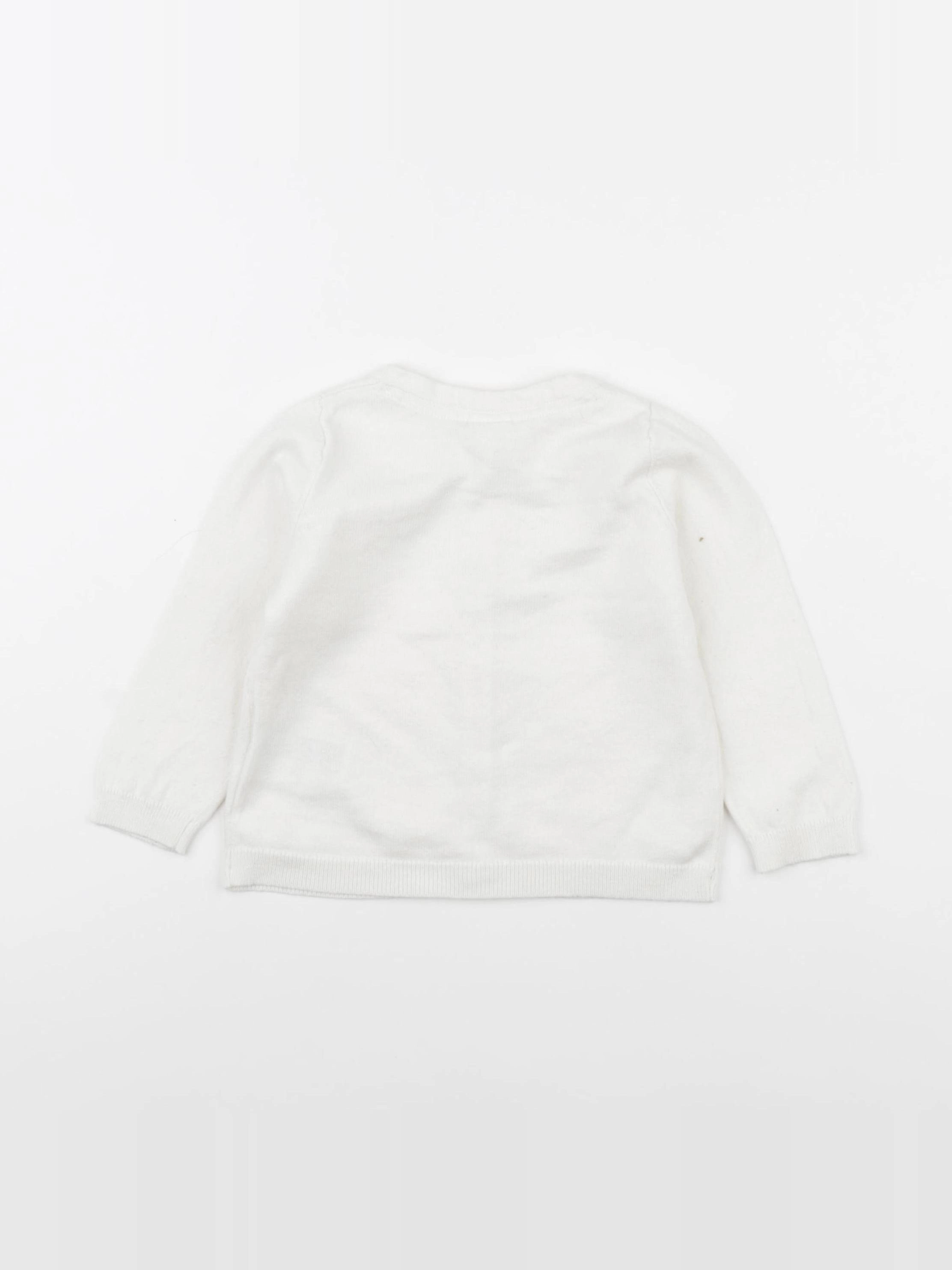 H&M - gilet blanc - 6/9 mois