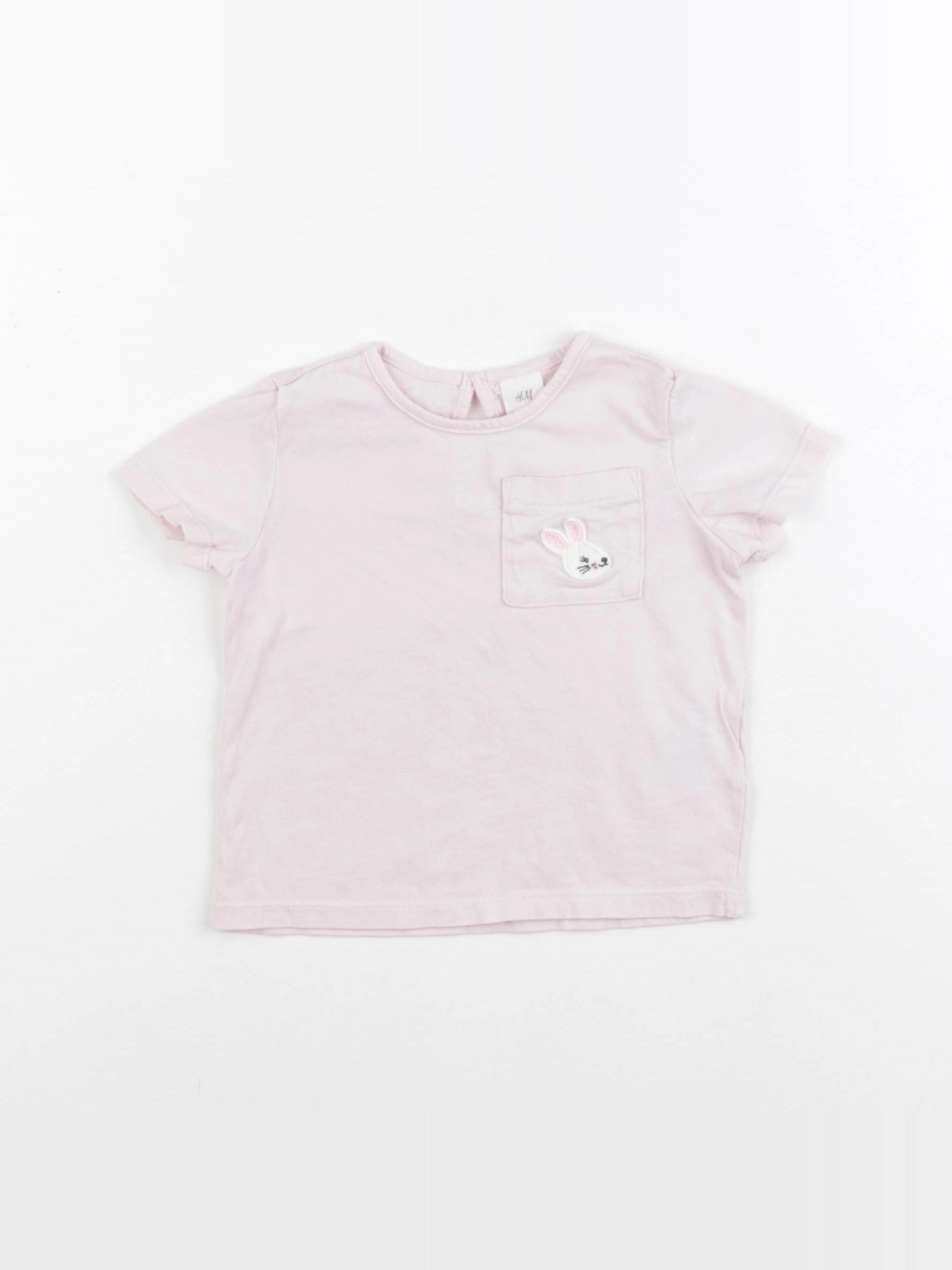 H&M - tee-shirt rose - 9/12 mois