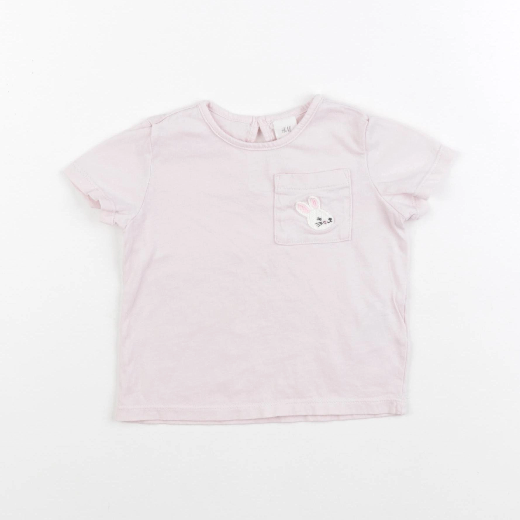 H&M - tee-shirt rose - 9/12 mois