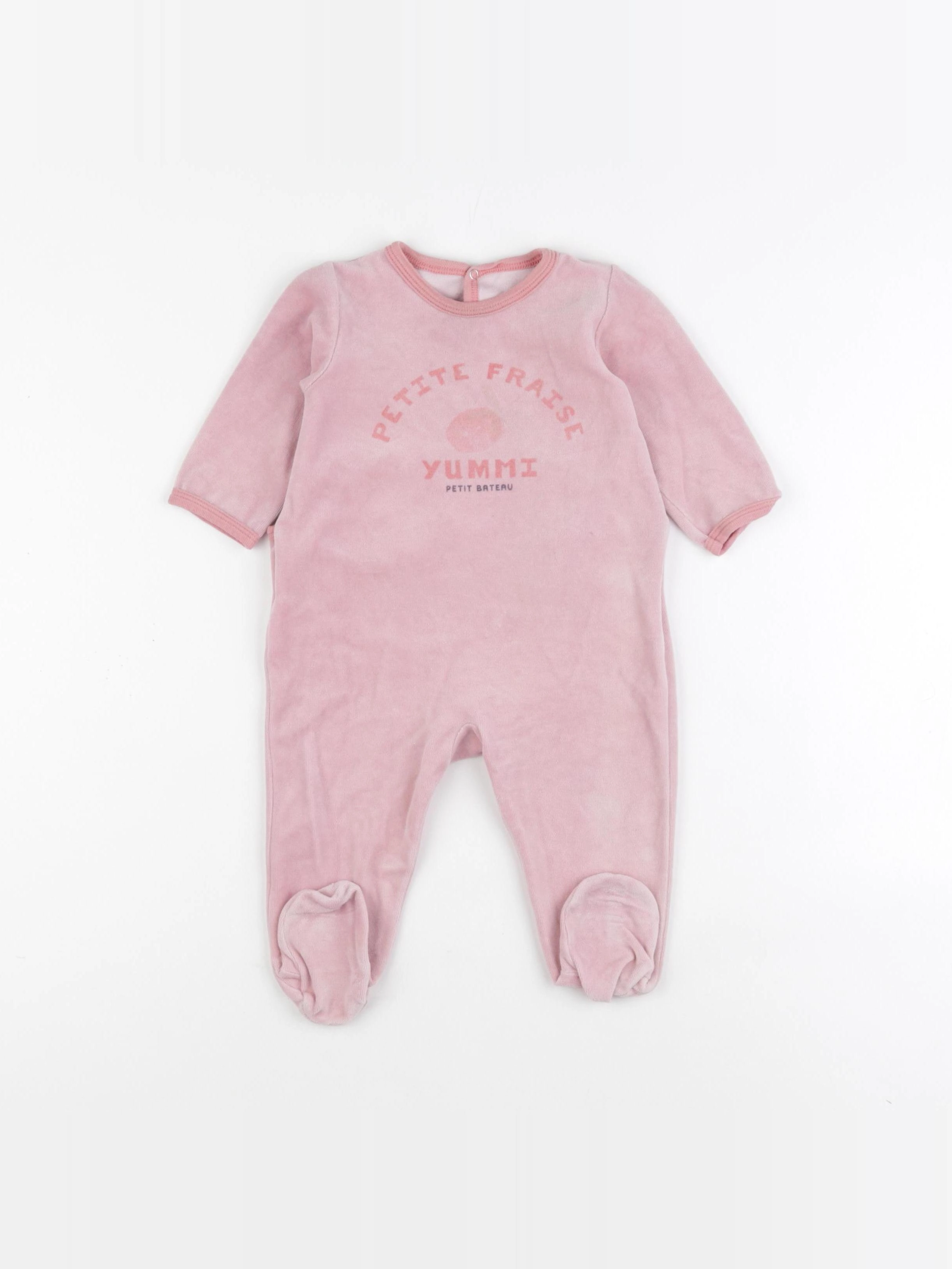 Petit Bateau - pyjama velours rose - 9 mois