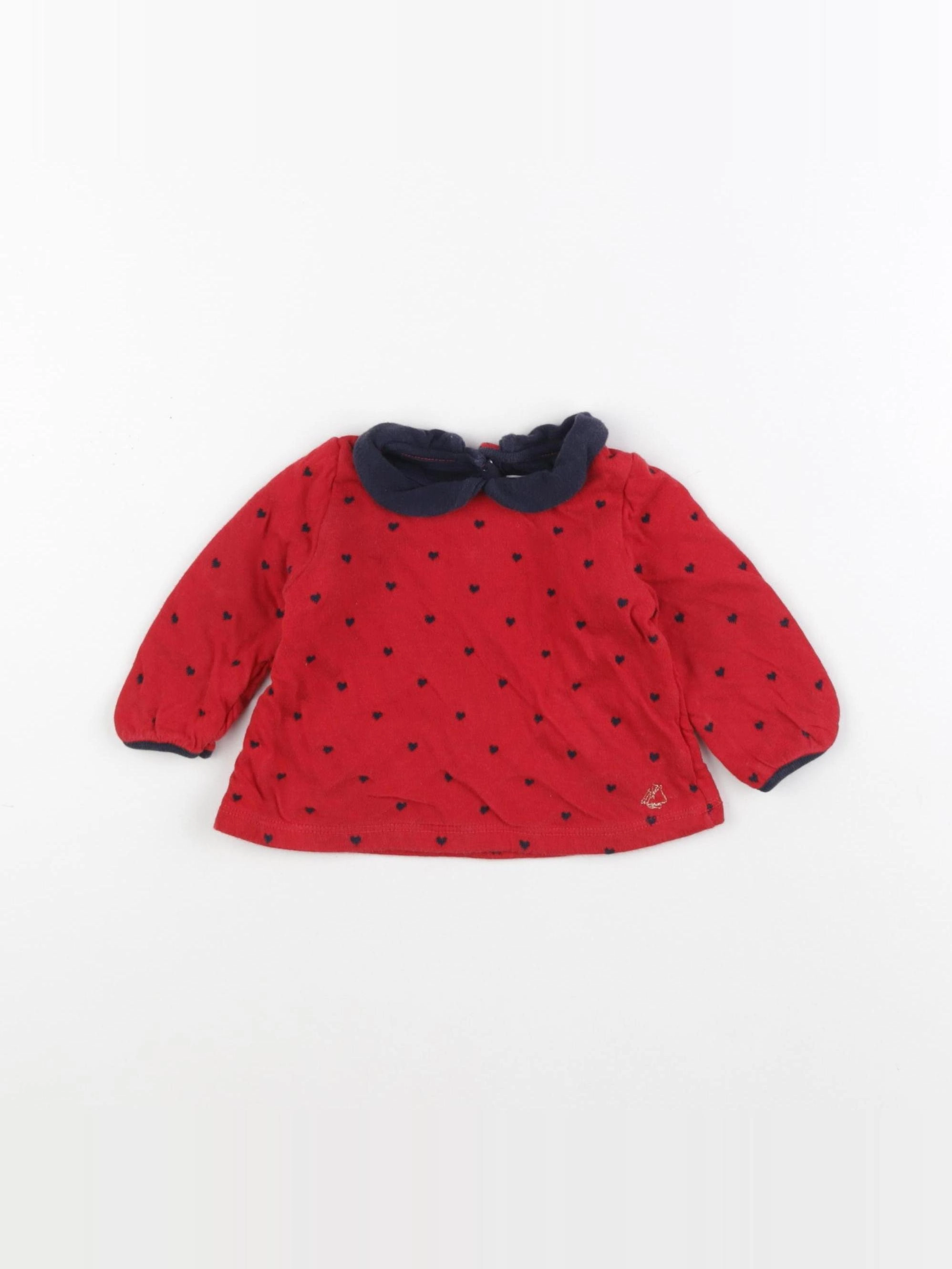 Petit Bateau - tee-shirt rouge - 6 mois