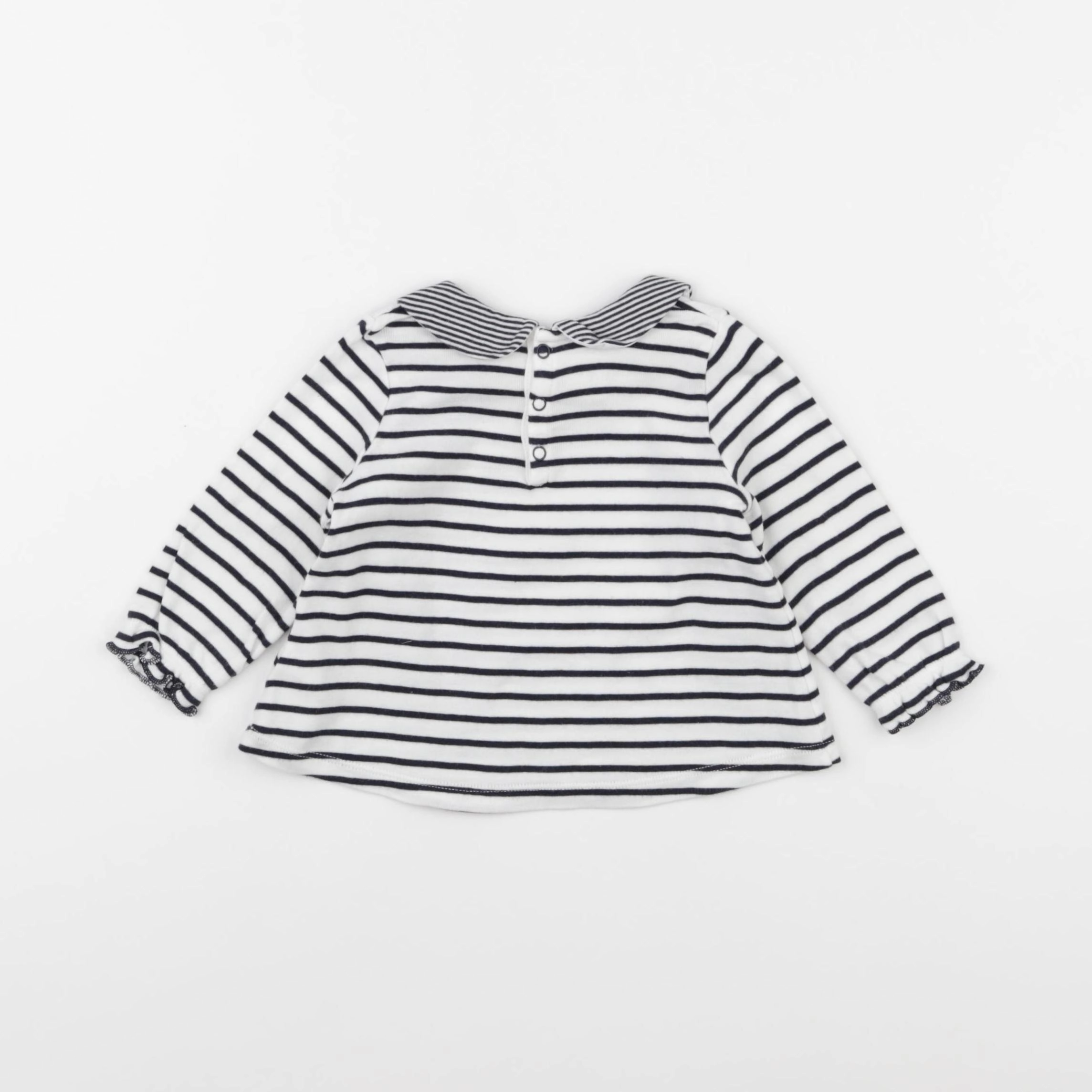 Petit Bateau - tee-shirt bleu - 6 mois