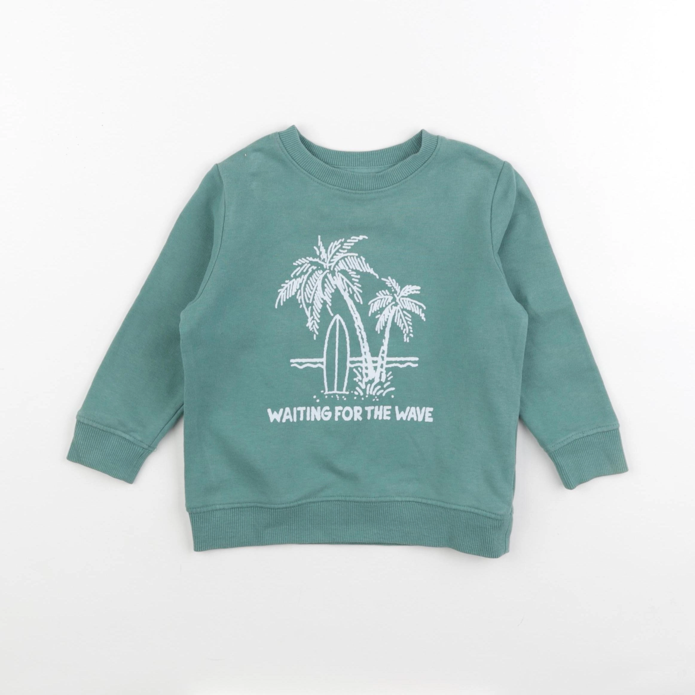 Vertbaudet - sweat vert - 3 ans