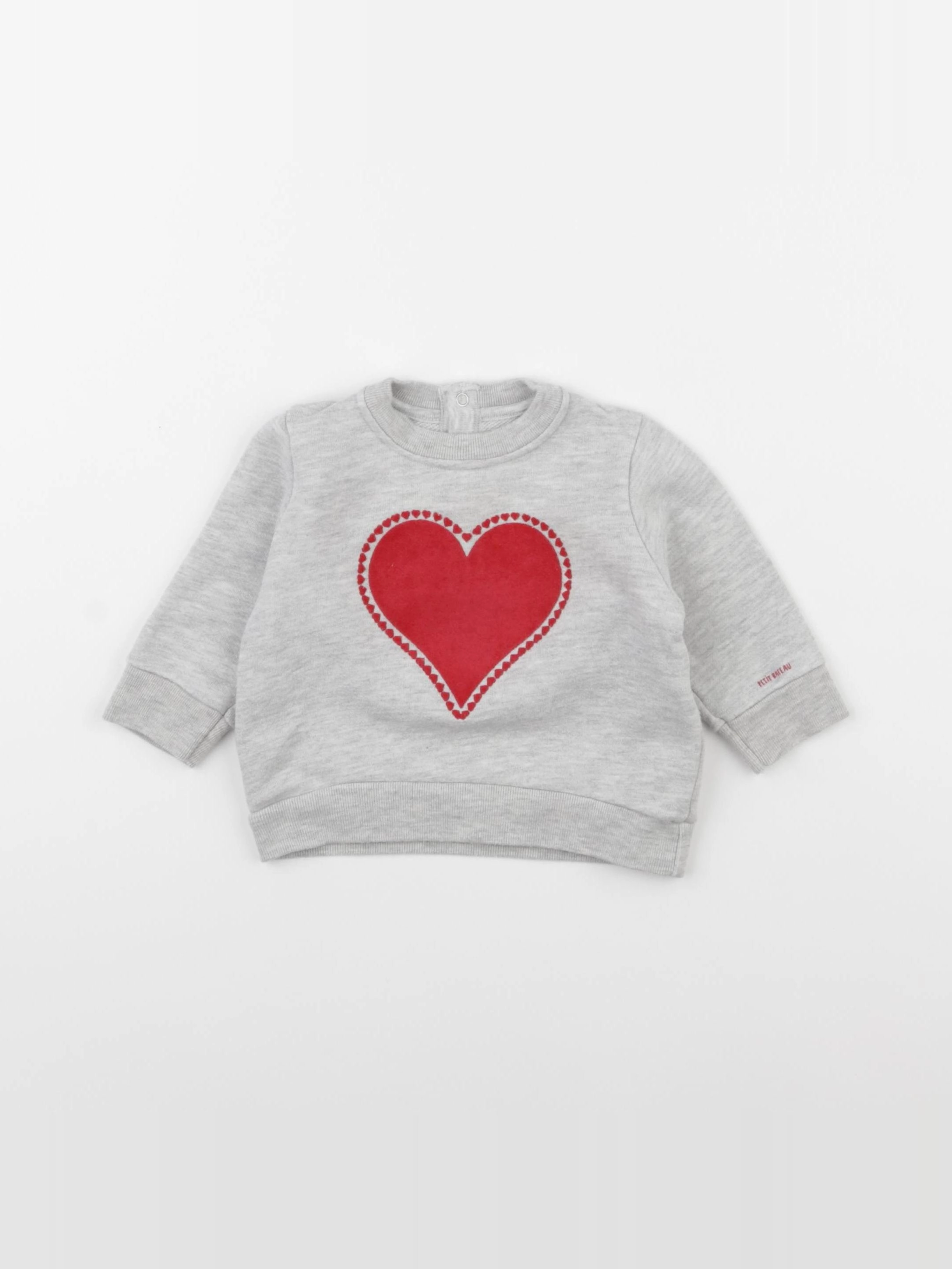Petit Bateau - sweat gris - 6 mois