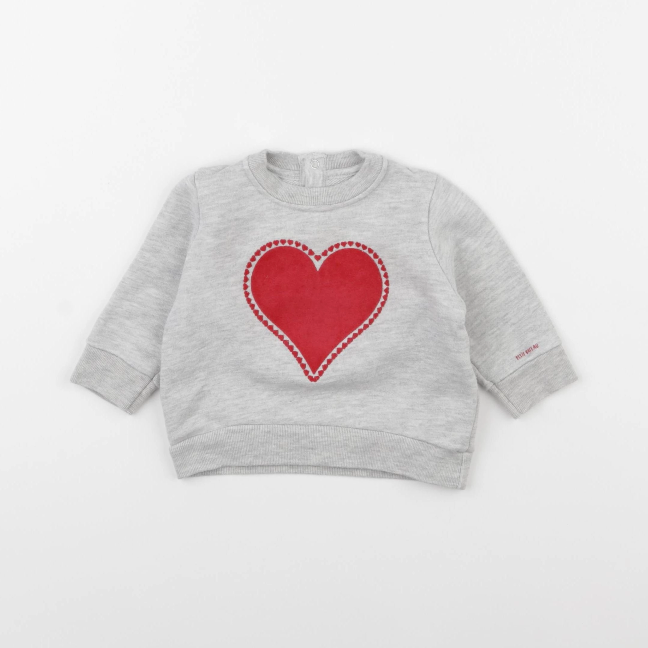 Petit Bateau - sweat gris - 6 mois