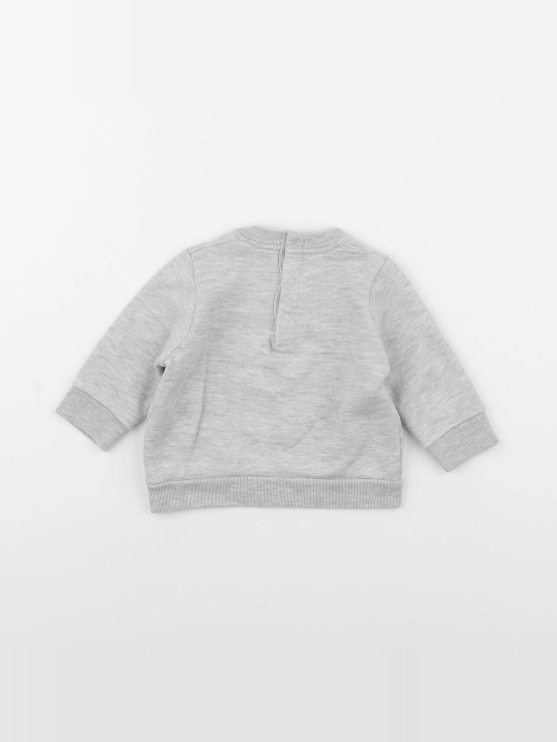 Petit Bateau - sweat gris - 6 mois