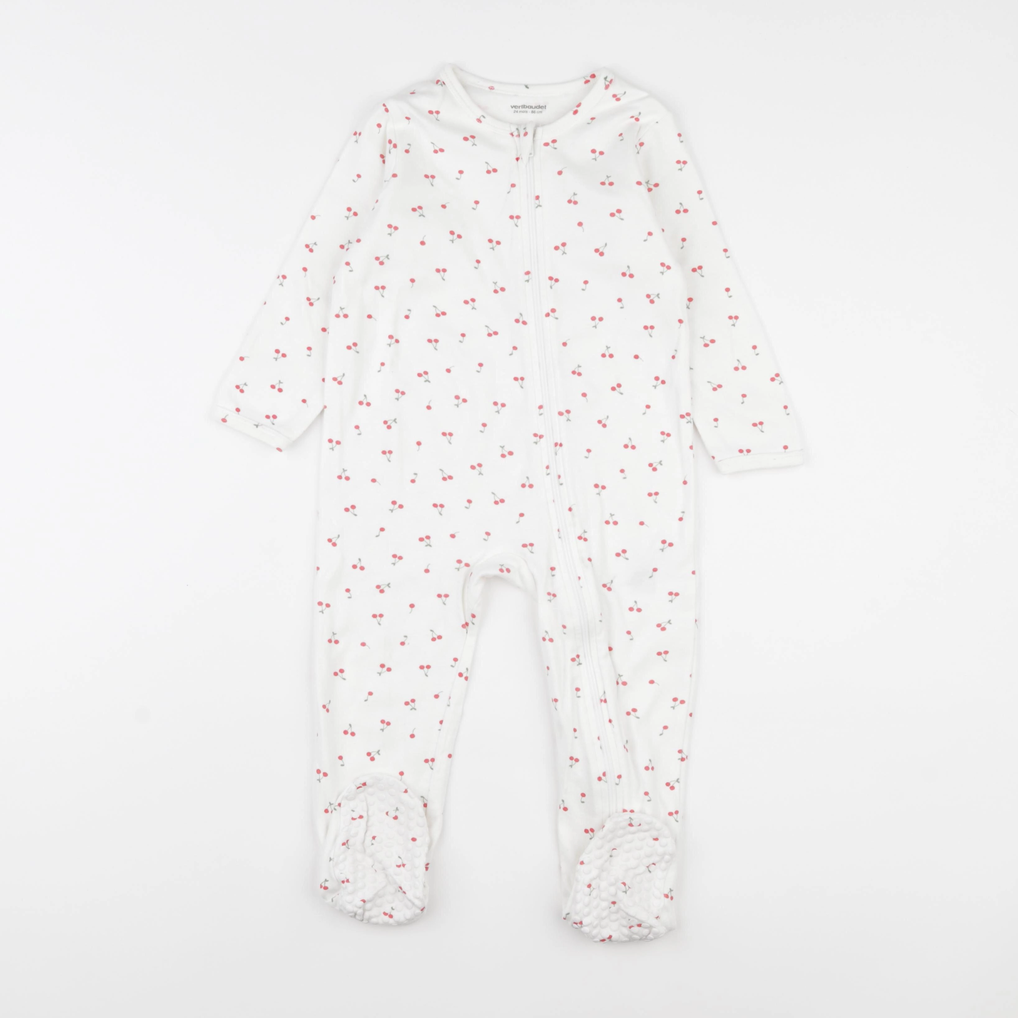 Vertbaudet - pyjama coton blanc - 24 mois