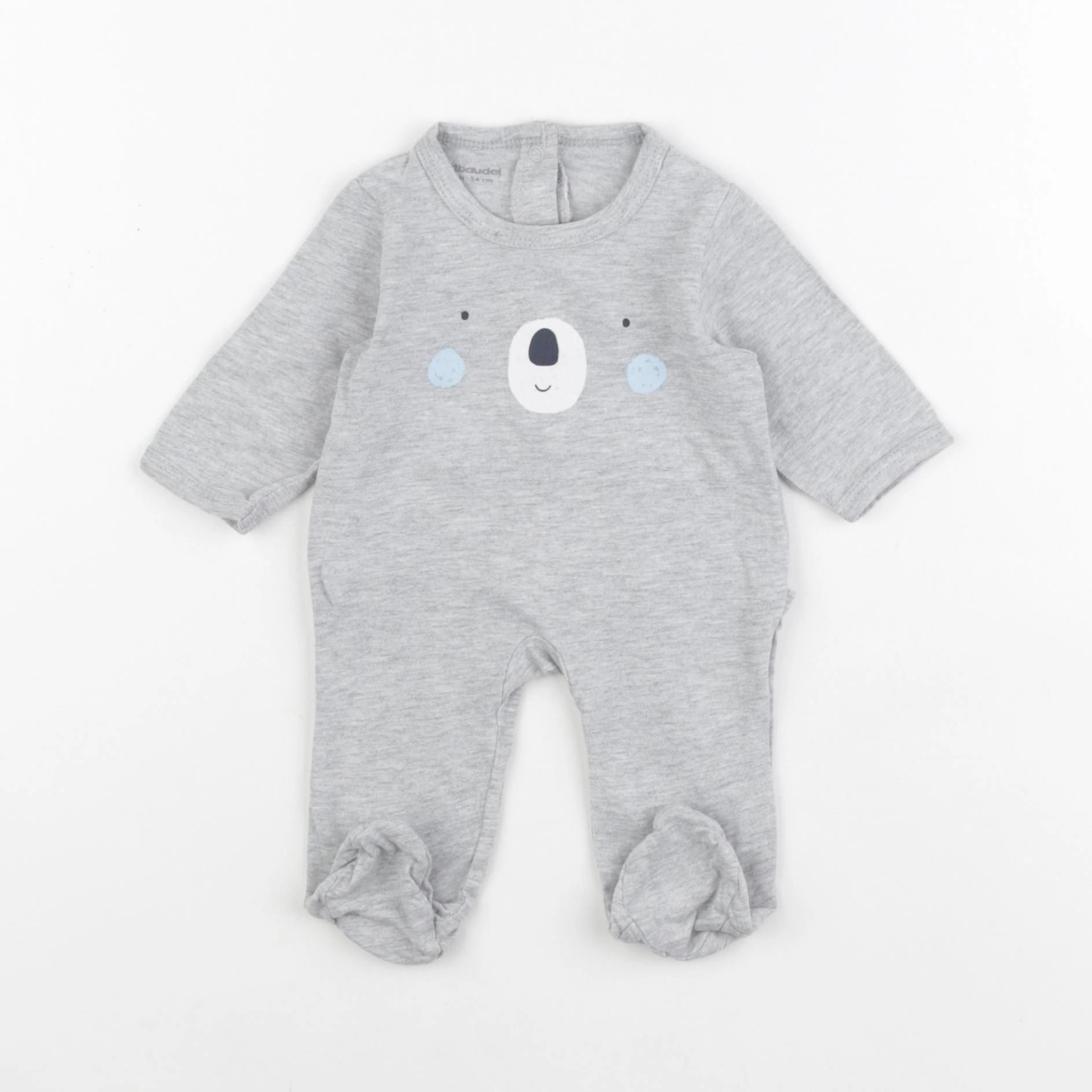Vertbaudet - pyjama coton gris - 1 mois