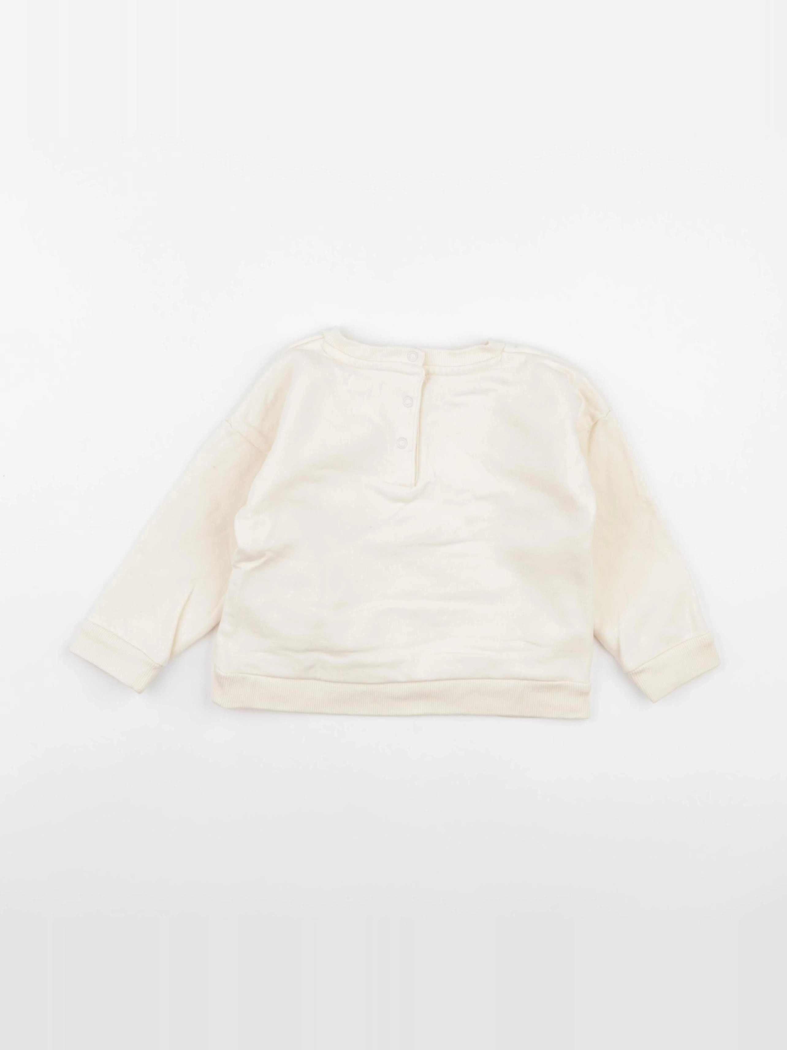 Vertbaudet - sweat beige - 24 mois
