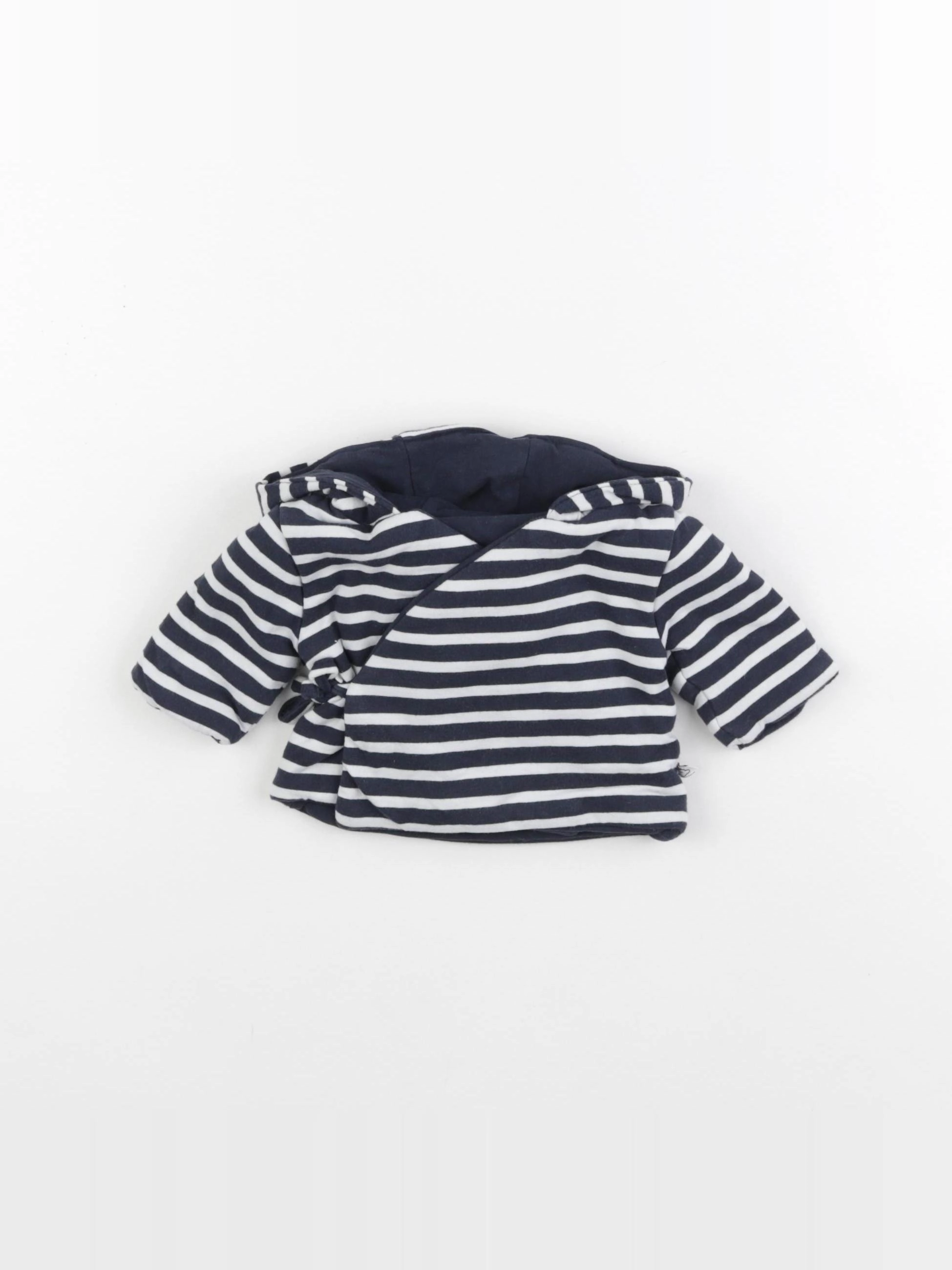 Vertbaudet - sweat blanc, bleu - 0 mois