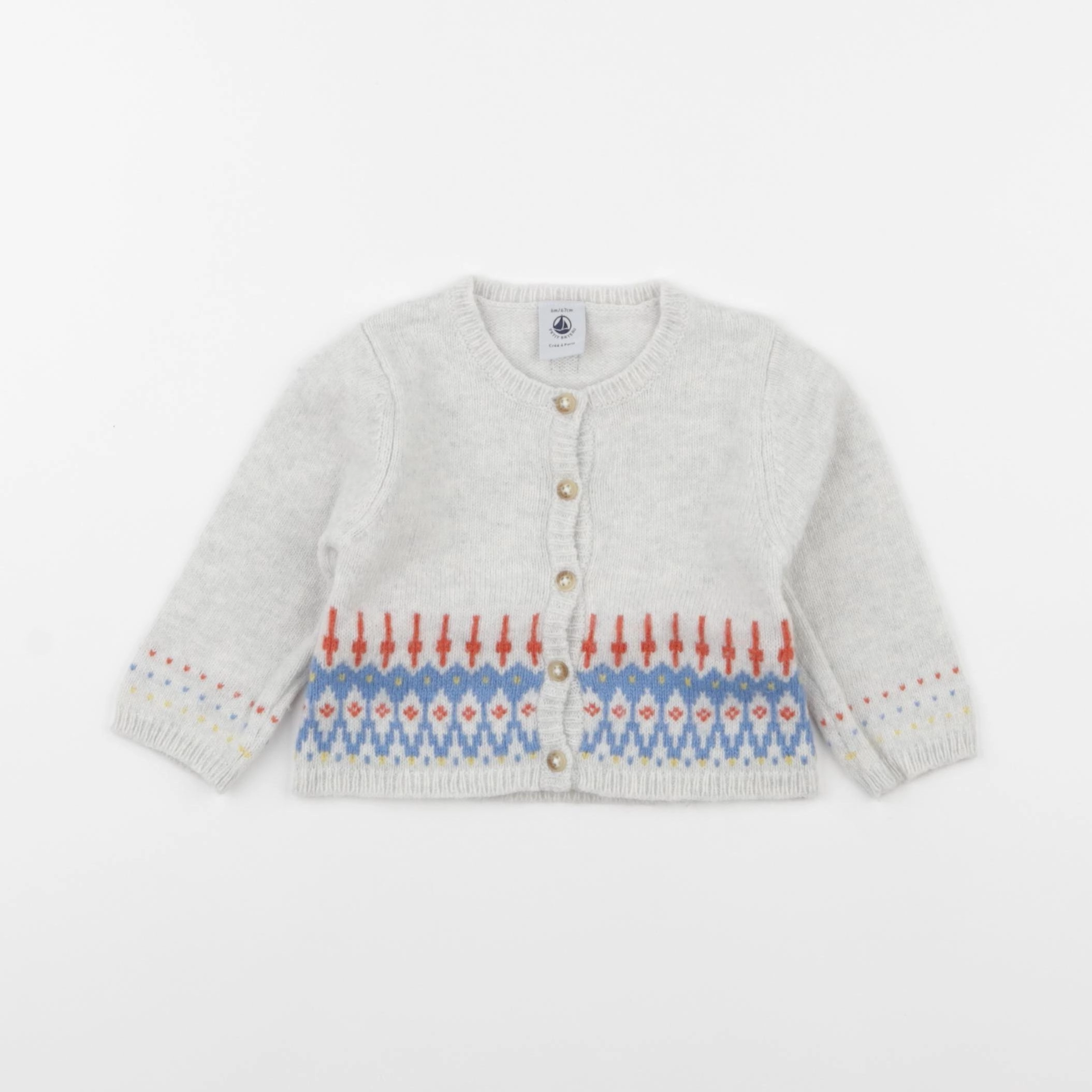 Petit Bateau - gilet multicolore - 6 mois