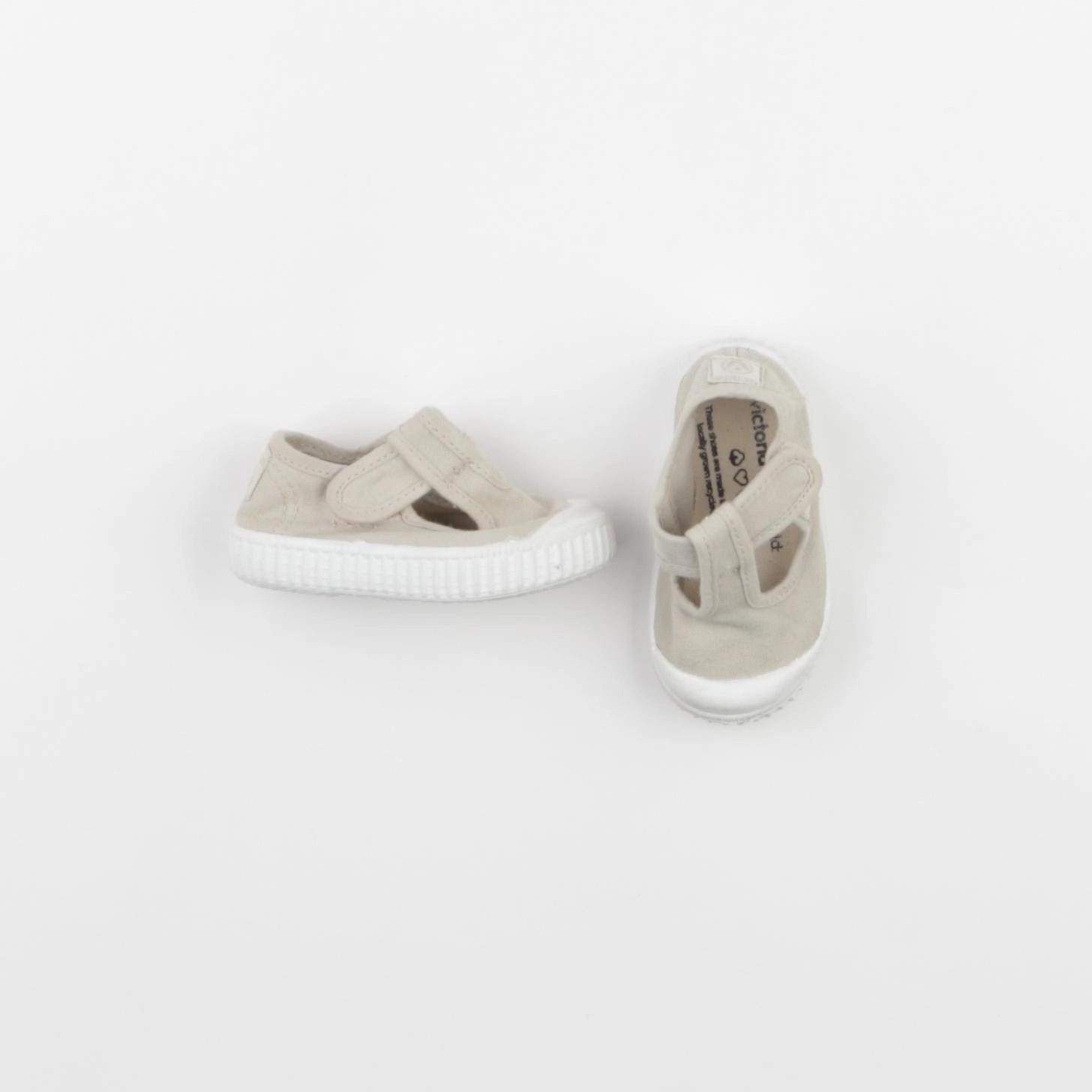 Victoria - tennis à scratch/ lacets beige - pointure 19