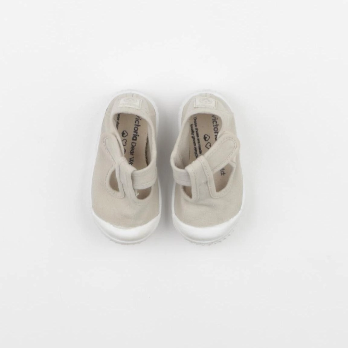 Victoria - tennis à scratch/ lacets beige - pointure 19